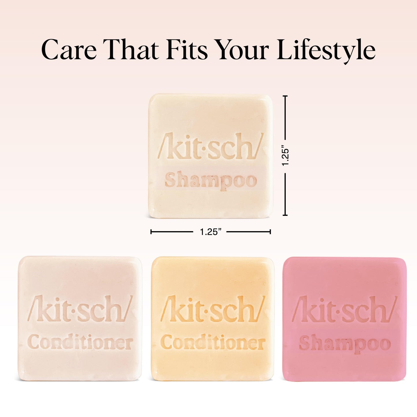 Kitsch Shampoo & Conditioner Bar Set – 4pc Sampler with Rice Water, Castor Oil & Coconut Oil – Bottle-Free Hair Care for Growth, Repair & Hydration