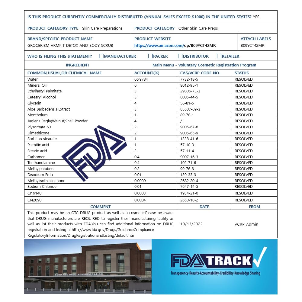 Armpit Detox Scrub 8.8oz – Peppermint, Aloe & Walnut Shell Powder, Deep Cleanse & Exfoliate Underarms, Legs, Feet, Hands, Body