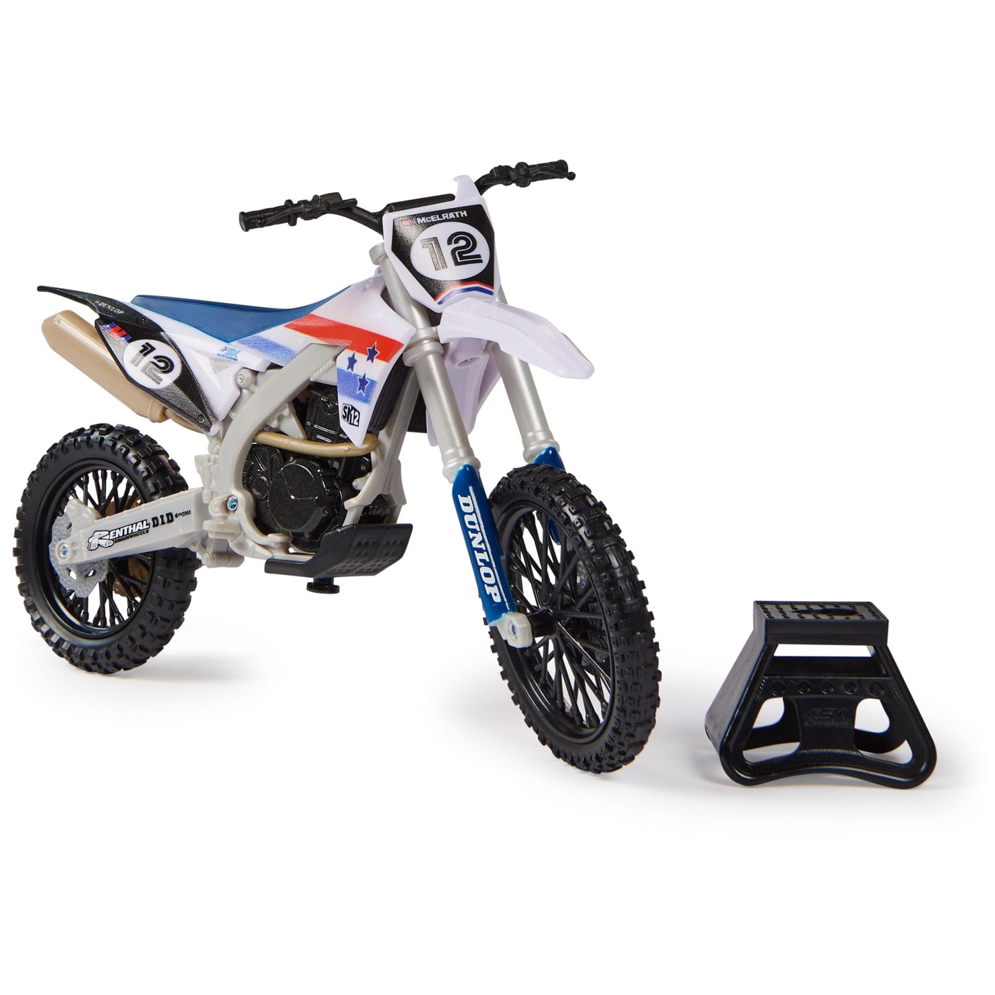 Supercross, Authentic Shane Mcelrath 1:10 Scale Collector Die-Cast Toy Motorcycle Replica with Race Stand, for Collectors and Kids Age 5 and Up