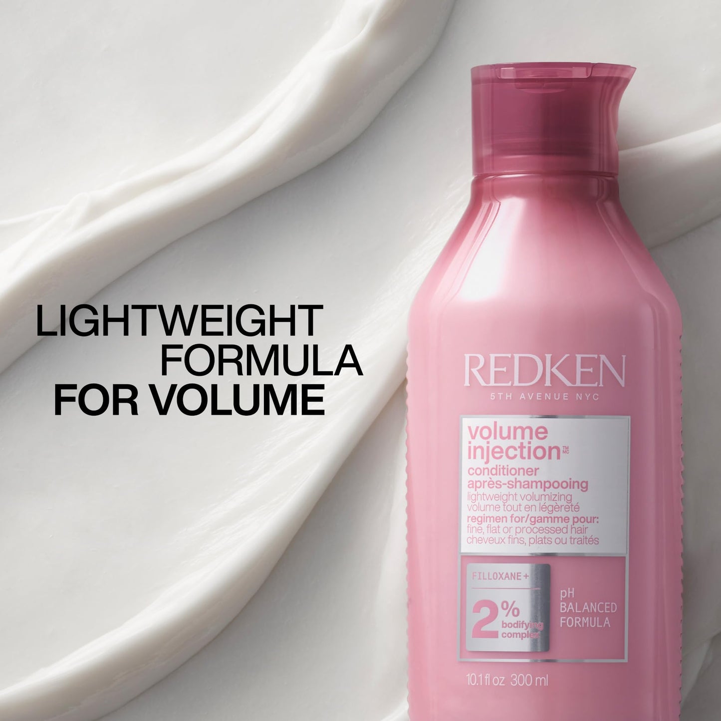 Redken Volume Injection Conditioner 10.1 fl oz | Lightweight Volumizing Conditioner for Fine, Flat Hair | Adds Body, Shine & Detangles | Paraben-Free