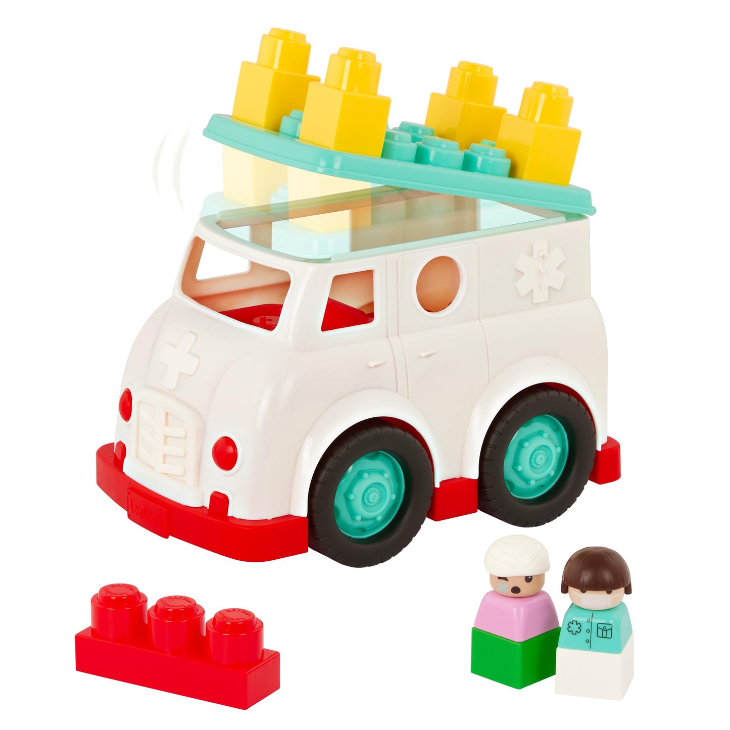Battat – Rescue Truck – 8 Pieces Construction Set – 2 Figures & 5 Blocks – Build – On Vehicle – 12+ Months – Locbloc® Ambulance