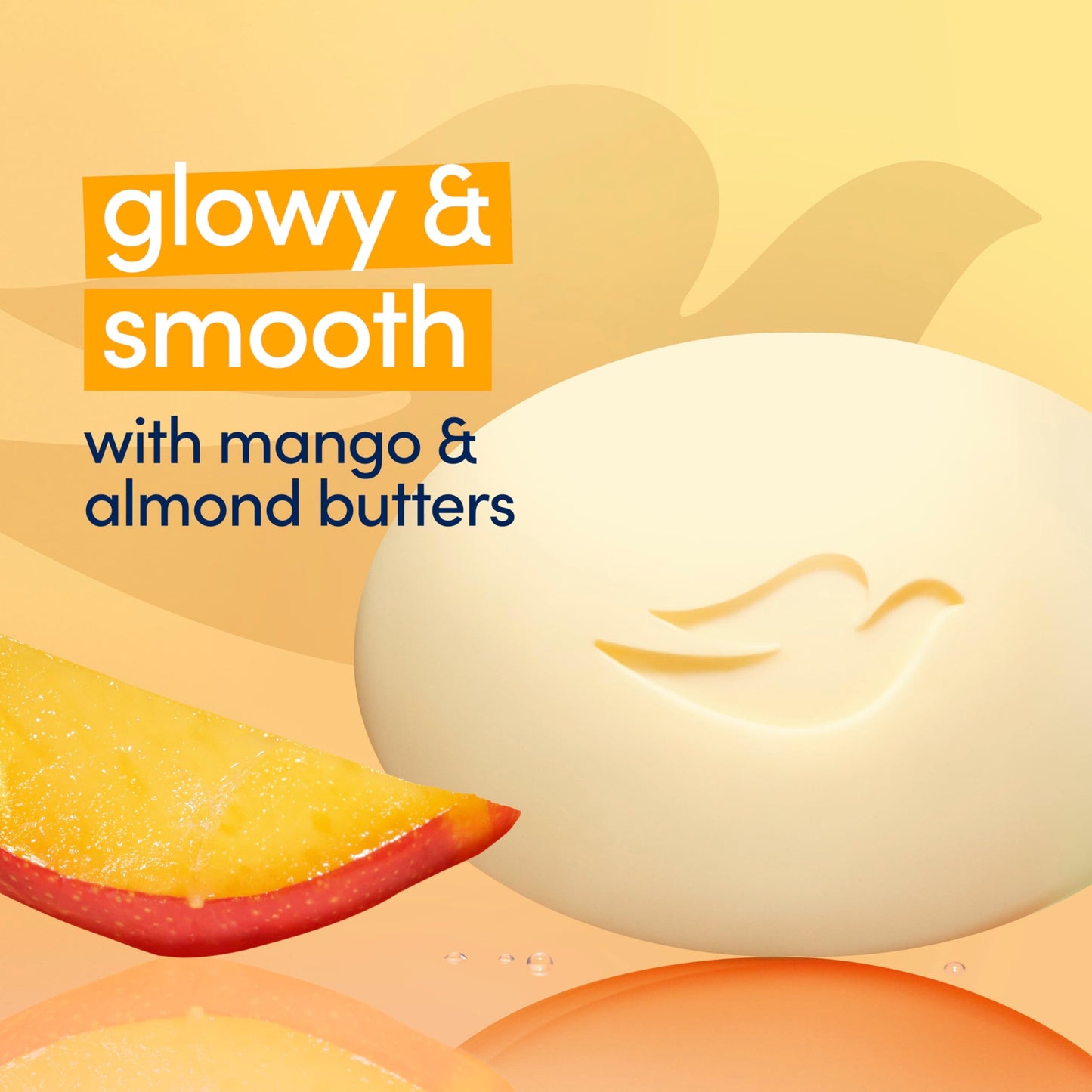 Dove Beauty Bar Soap Glowing Mango & Almond Butters, 8 Bars for Radiant Skin, Illuminates Skin 3.75 oz