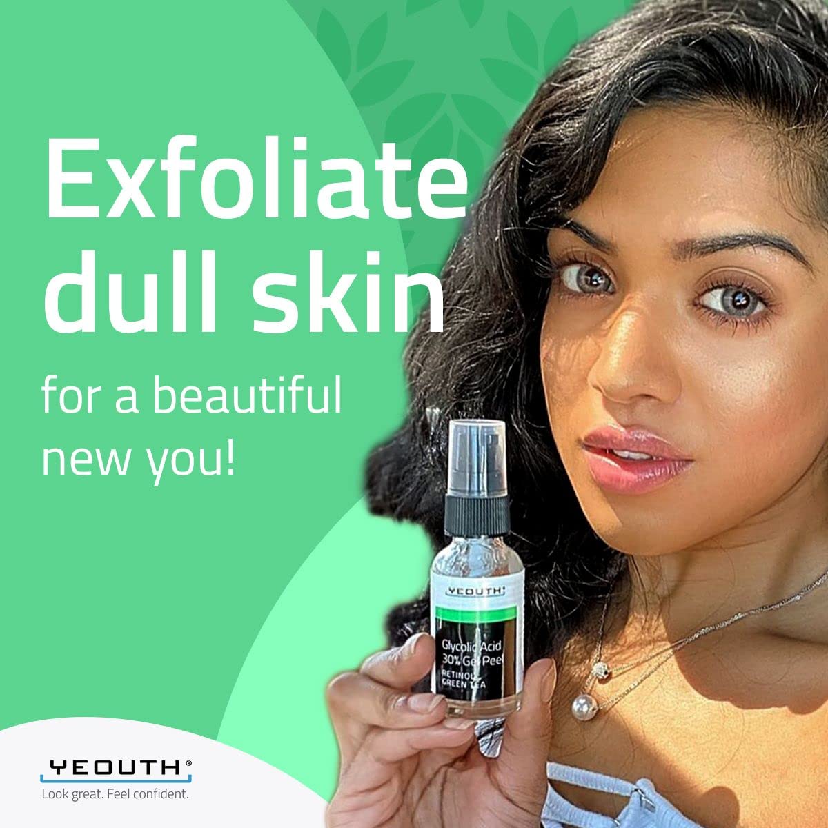 YEOUTH 30% Glycolic Acid Face Peel with Retinol – At-Home AHA Exfoliator for Smoother, Refreshed Skin, 1oz