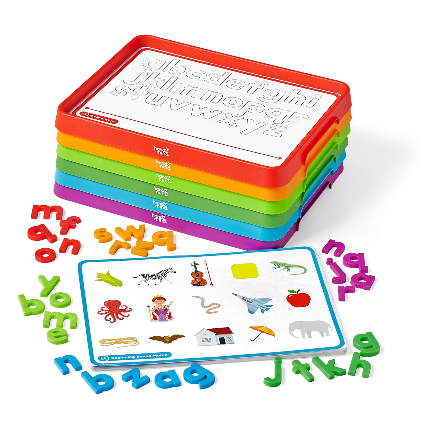 hand2mind Alphabet Word Work Small Group Set – Lowercase Magnetic Letters with Trays, Phonics & Phonemic Awareness Classroom Materials (6 Sets)