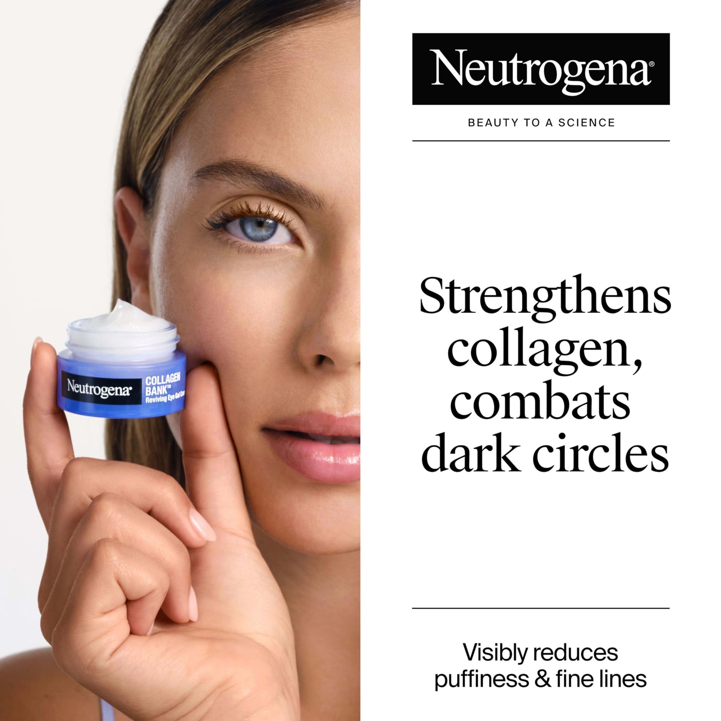 Neutrogena Collagen Bank Reviving Eye Cream, 0.5 oz – Reduces Dark Circles, Puffiness & Fine Lines, Fragrance-Free with Peptides