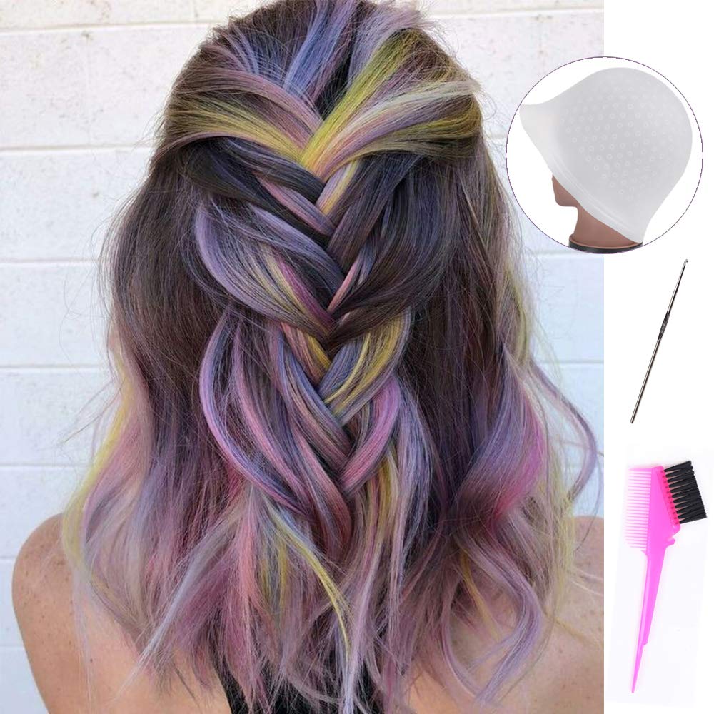 Silicone Highlight Cap Set 2PCS – Reusable Hair Highlighting Caps with Hooks, Professional Salon Hair Coloring & Dyeing Tools for Women & Men