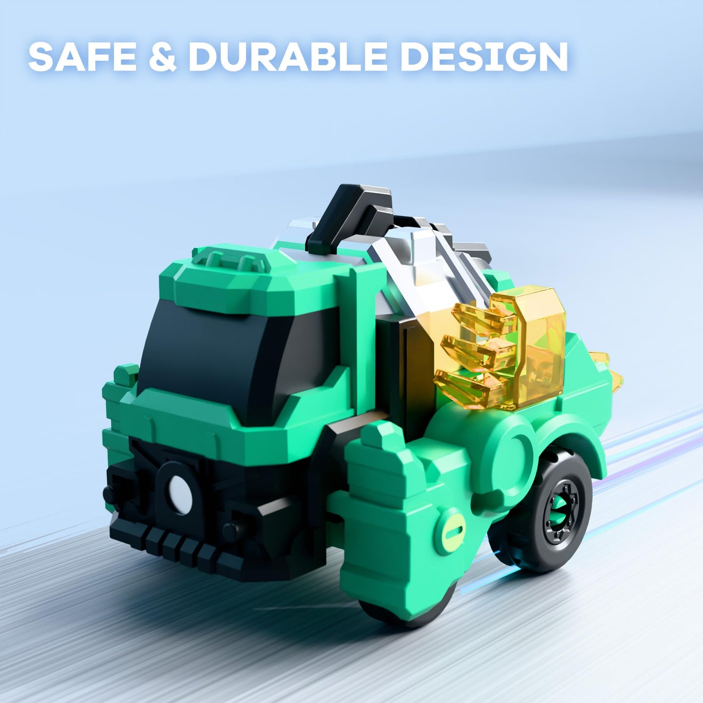 iPlay iLearn Kids Dinosaur Transforming Robot Toy – Magnetic STEM Trucks Turn into Dinosaurs, Educational Learning & Birthday Gift for Ages 3-8