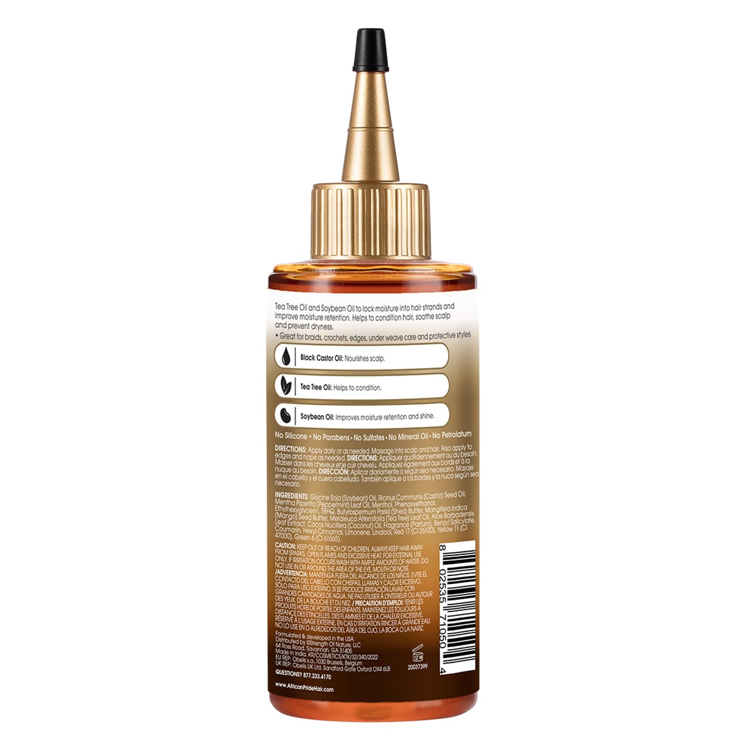 African Pride Black Castor Miracle Hair & Scalp Sealing Oil 6oz | With Tea Tree & Soybean Oil for Moisture Lock, Scalp Relief & Hair Growth