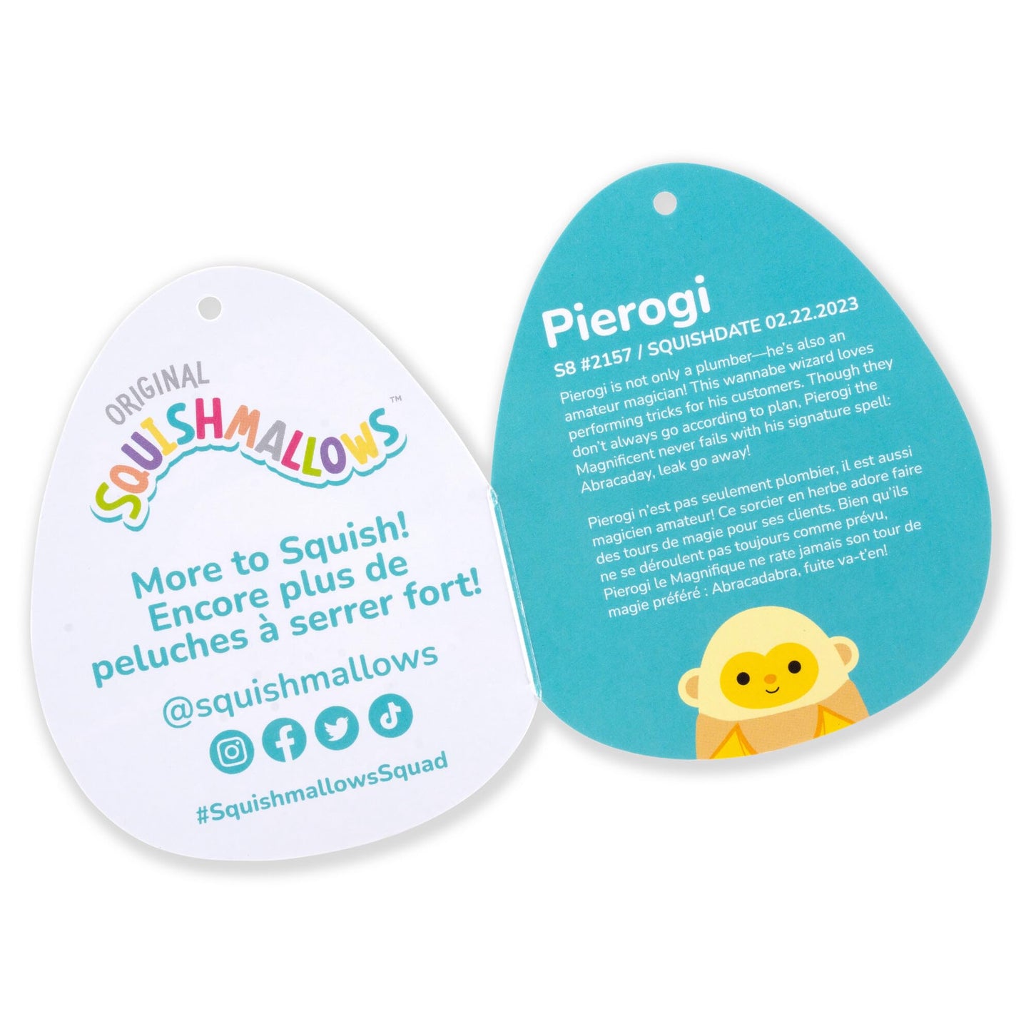 Squishmallows Original 8-Inch Pierogi Banana Monkey - Official Jazwares Plush