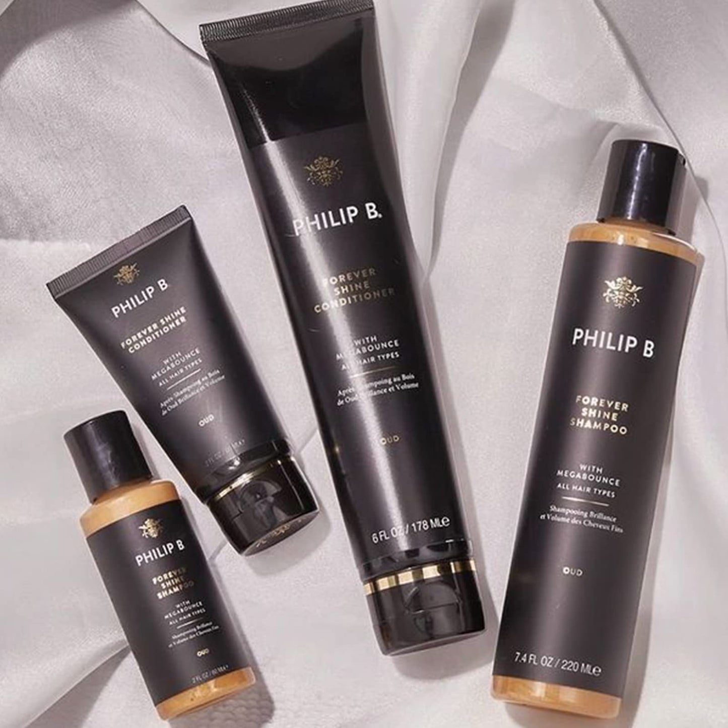 PHILIP B Forever Shine Shampoo 2 fl oz – Volumizing Cleanser with Pure Oud, Smooths Hair, Adds Gloss & Reduces Frizz for All Hair Types