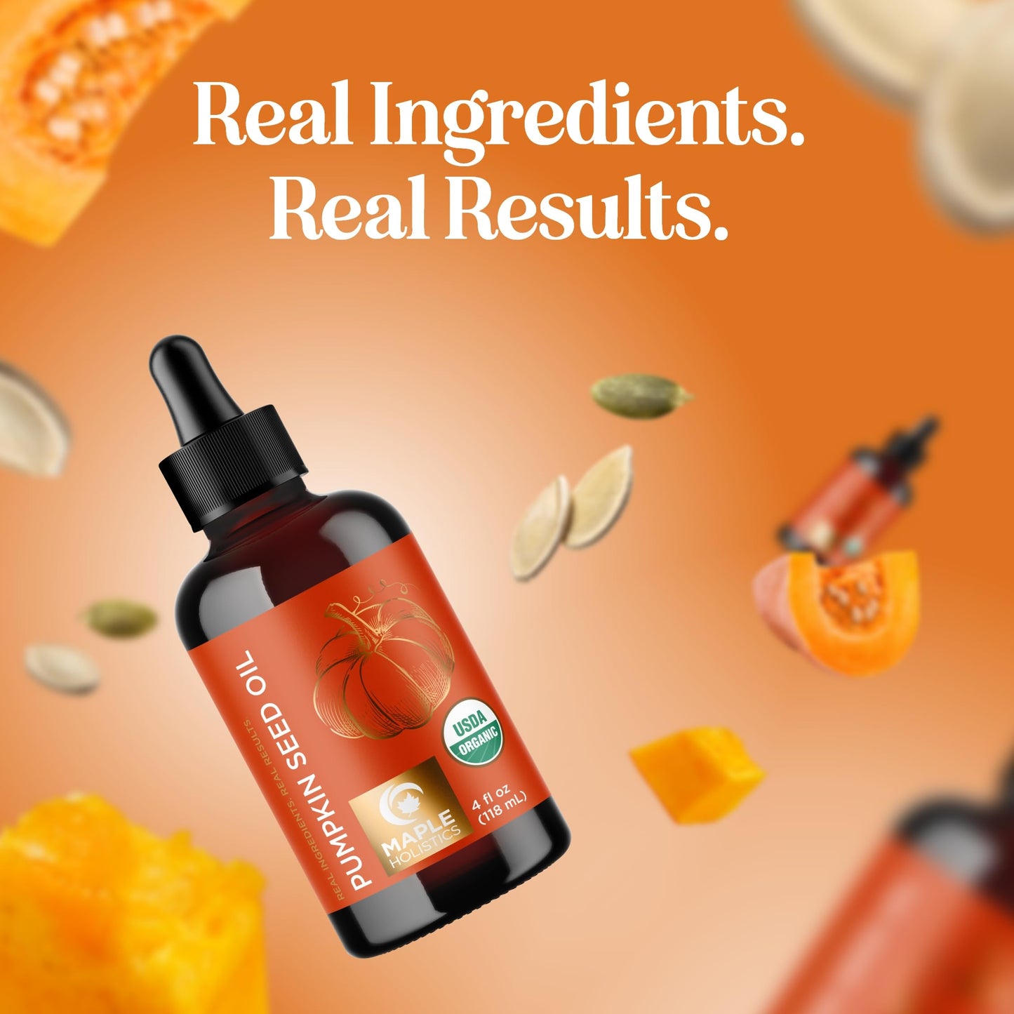 USDA Organic Pumpkin Seed Oil 4oz – 100% Pure, Cold Pressed & Unrefined Virgin Oil for Hair Growth, Volume & Anti-Aging Face Moisturizing