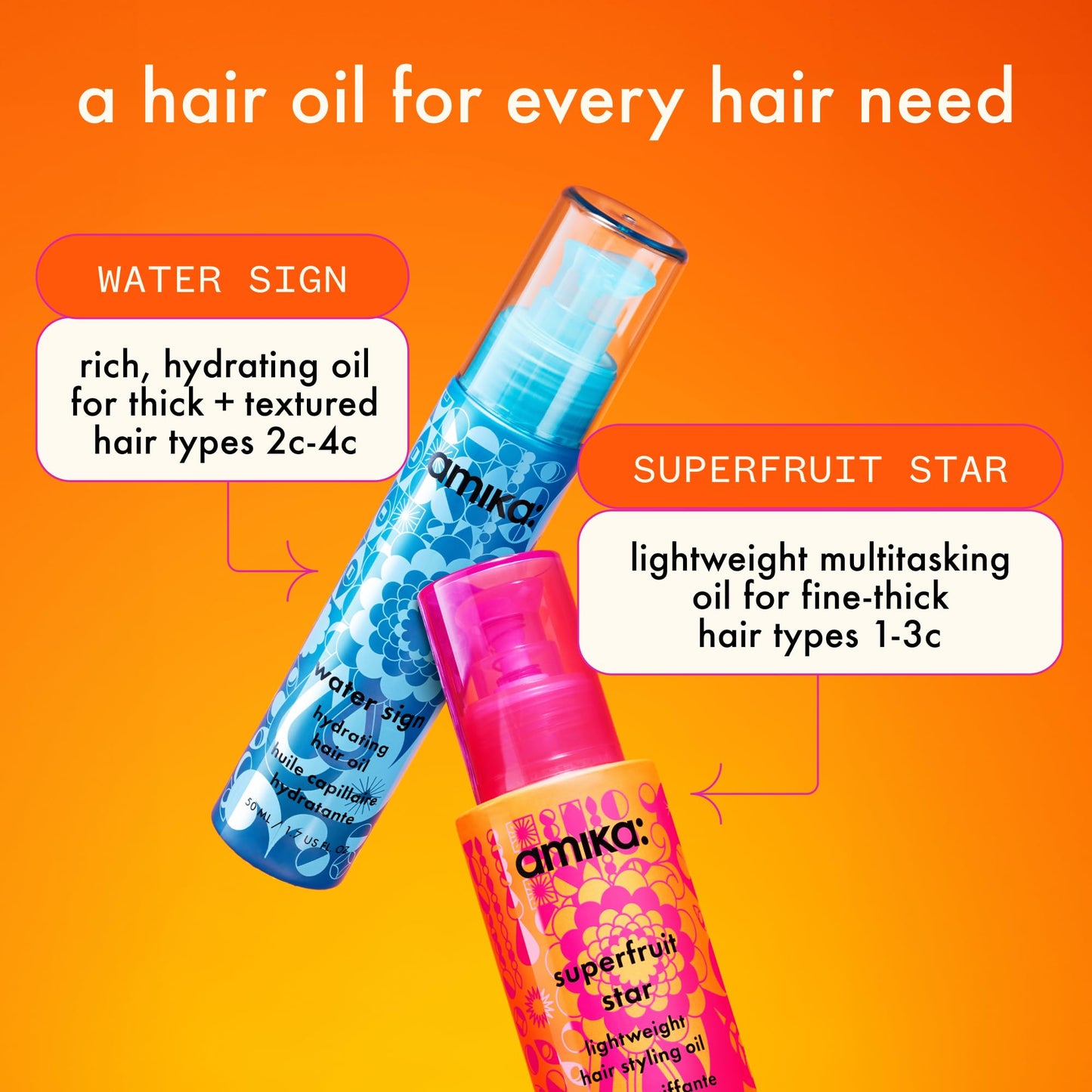 amika superfruit star lightweight hair styling + heat defense oil