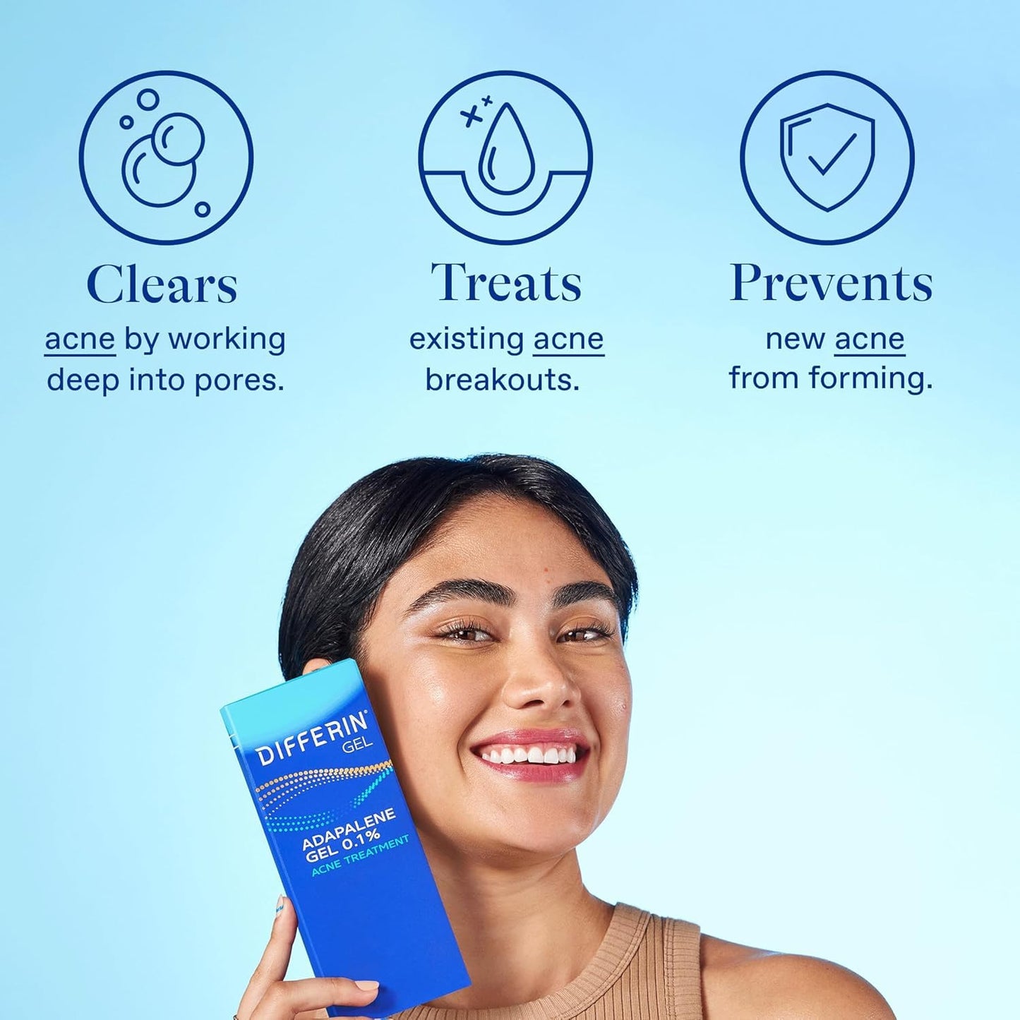 Differin 0.1% Adapalene Acne Treatment Gel, 60-Day Supply, Gentle Retinoid for Sensitive, Acne-Prone Skin, 15g Tube, 2-Pack