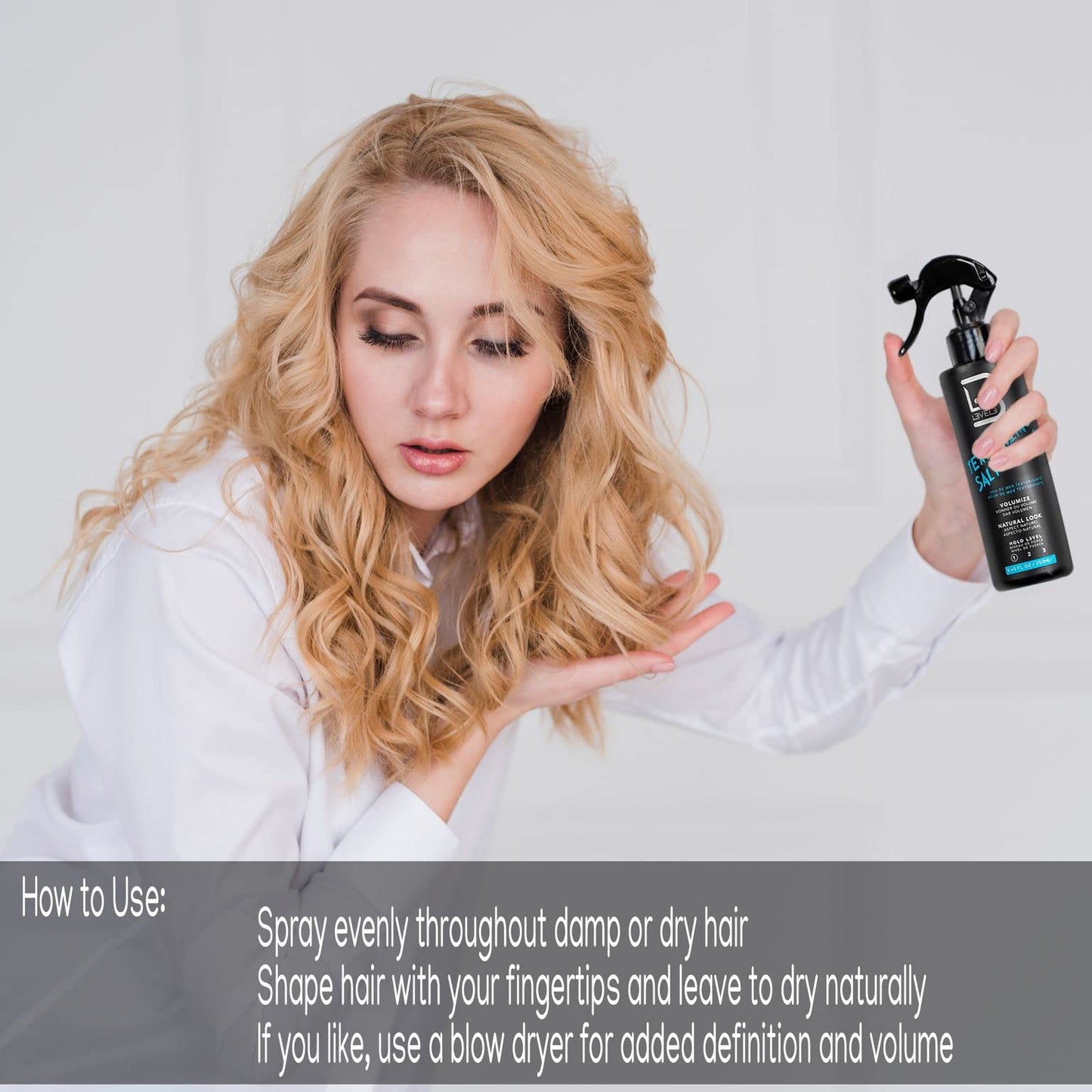 L3 Level 3 Sea Salt Texturizing Spray - Creates Beachy Waves and Texture - Casual Hair Finish (8.45 Fl Oz)