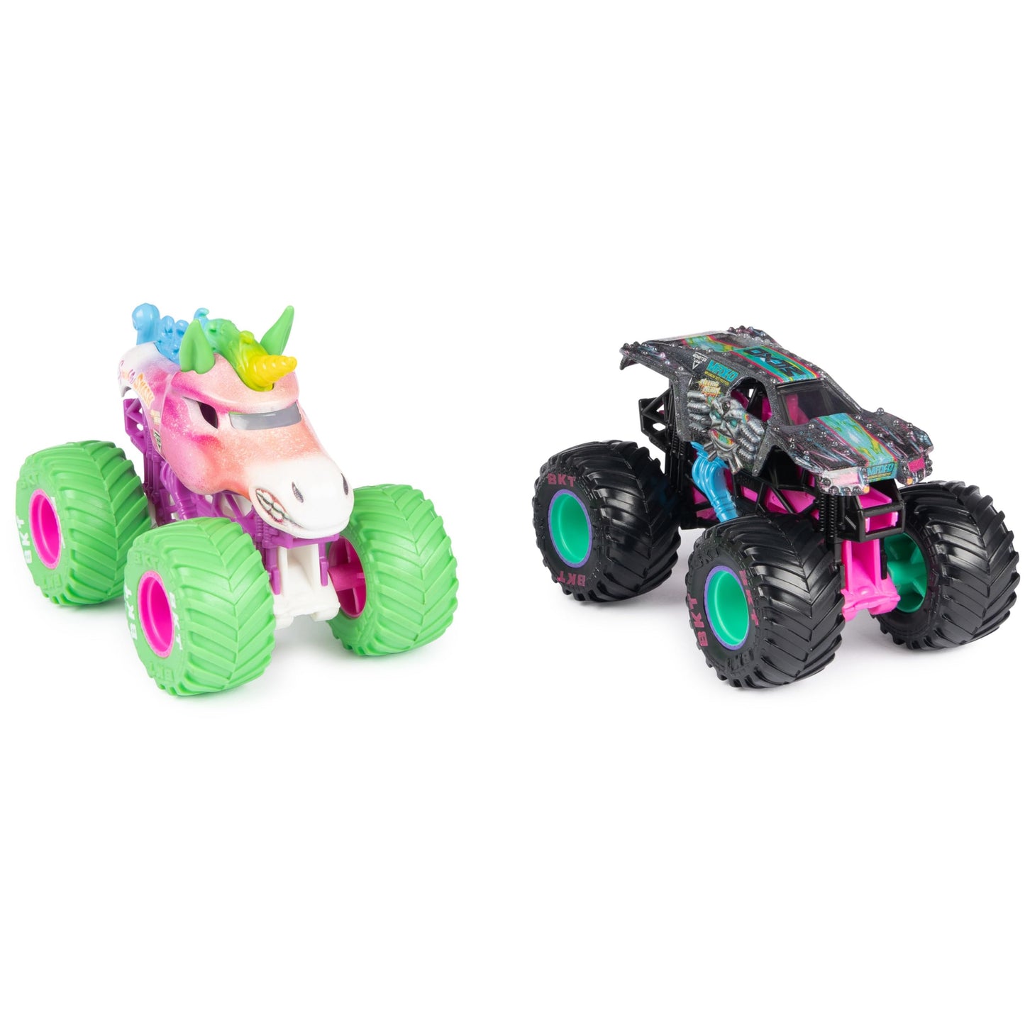 Monster Jam, Official Nitro Neon, Sparkle Smash Vs. Max-D, 1:64 Scale Die-Cast Monster Trucks, Kids Toys for Boys Ages 3 and up