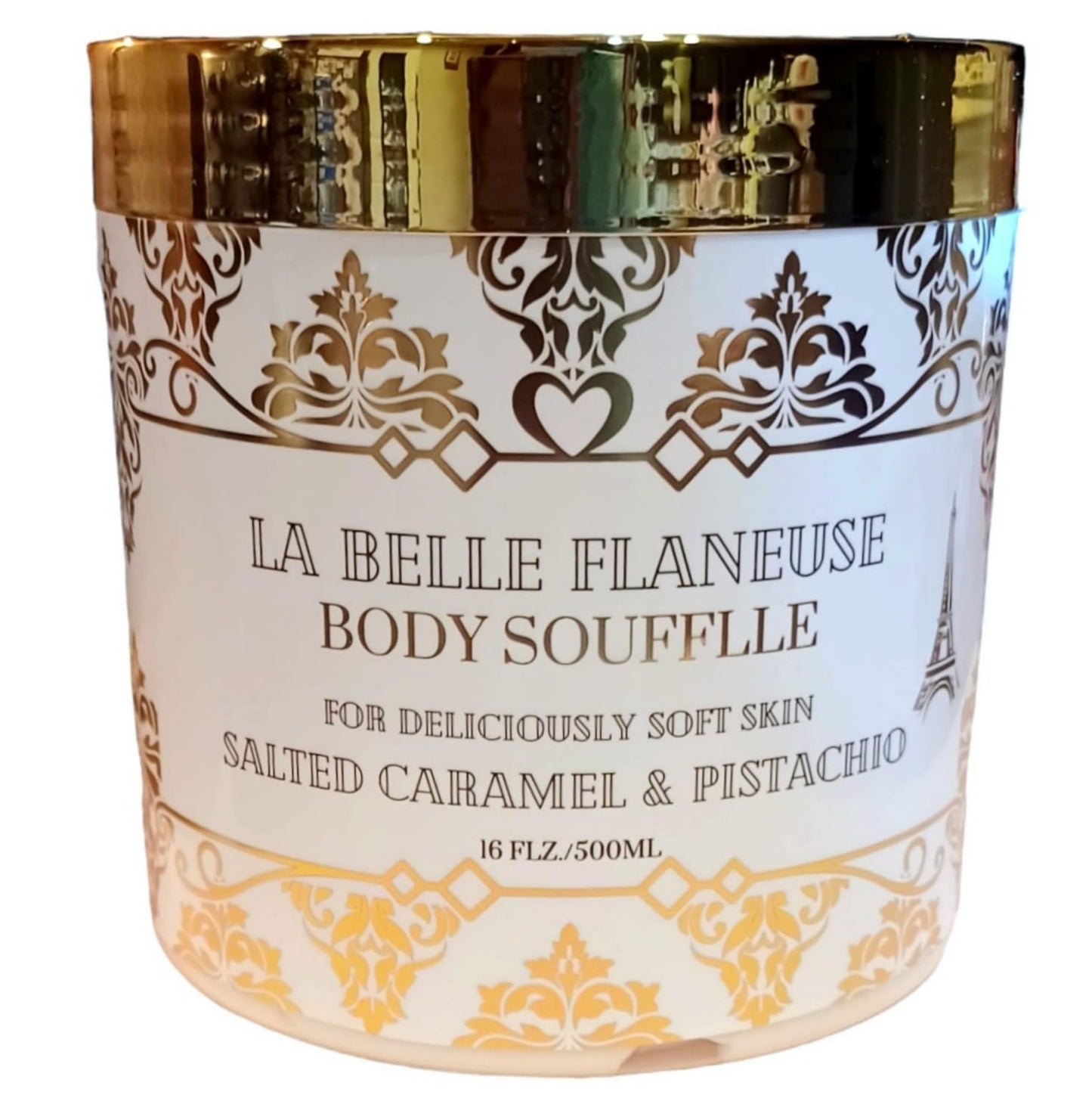La Belle Flaneuse Salted Caramel and Pistachio Body Souffle 16 Ounces