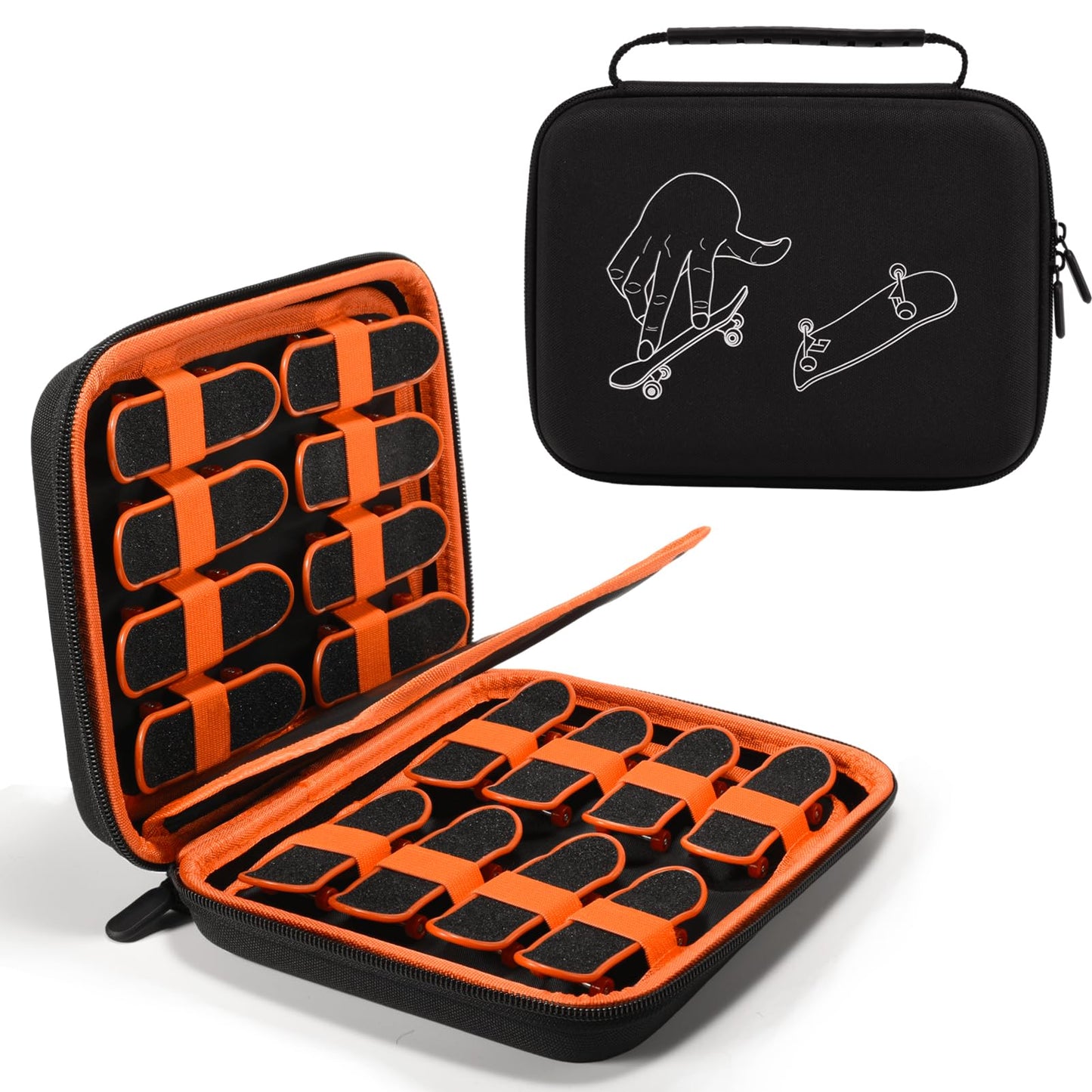 Klawdsky Fingerboard Case for Teck Deck Ultra DLX Finger Skateboards, Storage Case Compatible with 16pcs Mini Skateboards