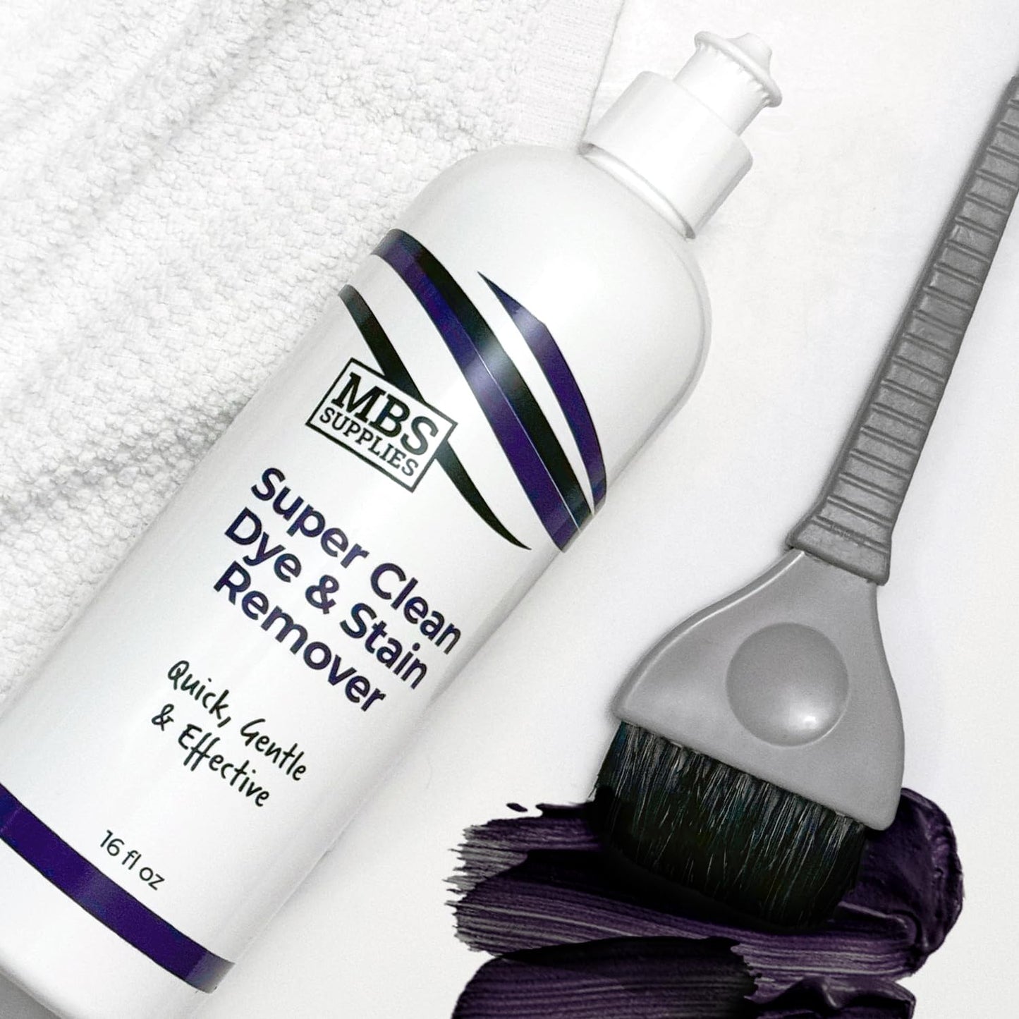 MBS Supplies Super Clean Dye & Stain Remover – Gentle 16 oz Formula for Hair Color Stains on Skin & Hair | pH Balanced & Sensitive Skin Safe