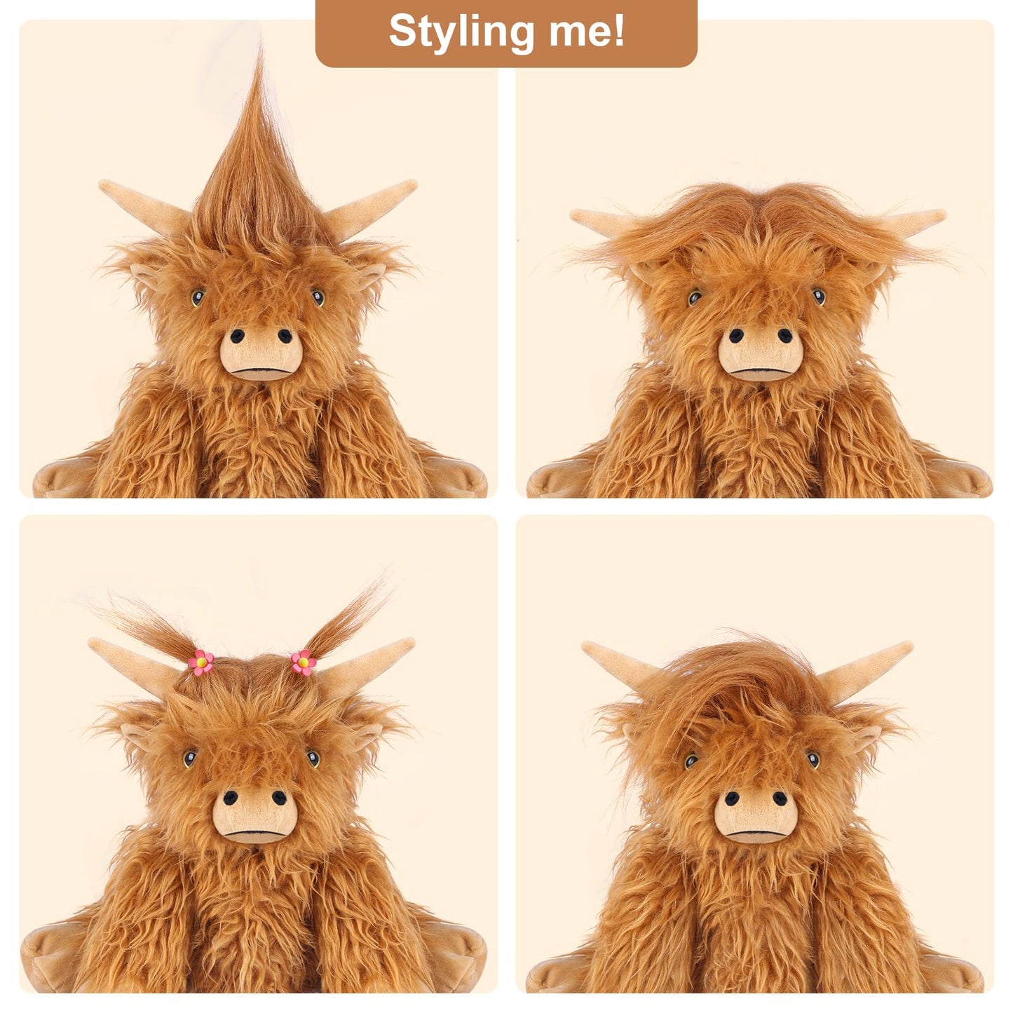 SuzziPals Highland Cow Plushie – Microwavable & Freezable, Lavender Scented Heating Pad for Stress Relief, Relaxation & Gifts