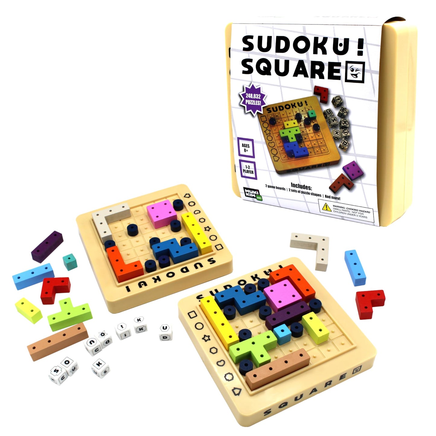 MUKIKIM Sudoku Square – STEM Puzzle Game with 248,832 Solutions, Dice Roll & Strategy Challenge, Race Opponents, Fun Brain Game for Kids & Adults