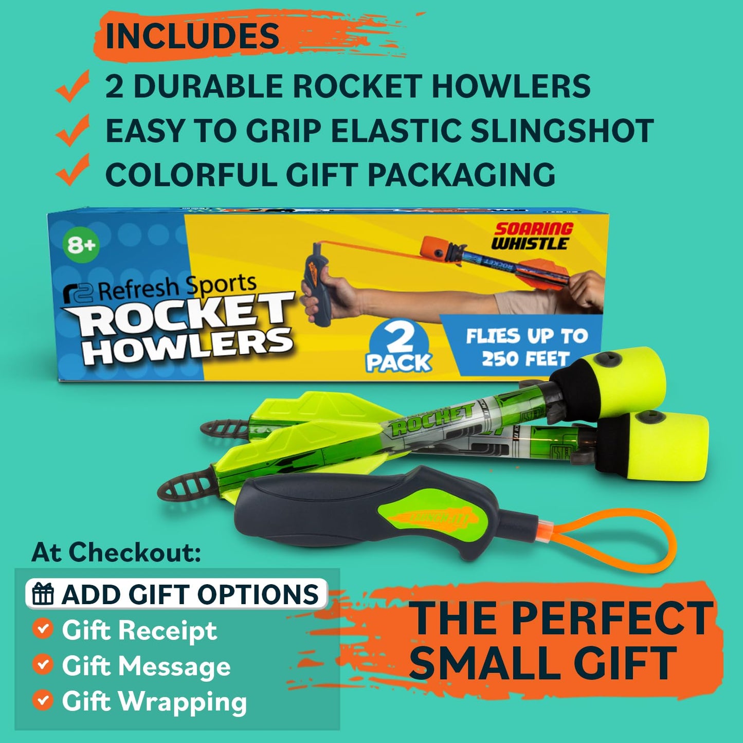 Light Up Foam Rocket Toys for Kids ā LED Slingshot Launcher with Lights & Sound, Outdoor Fun, Party Favors & Gifts for Ages 8+