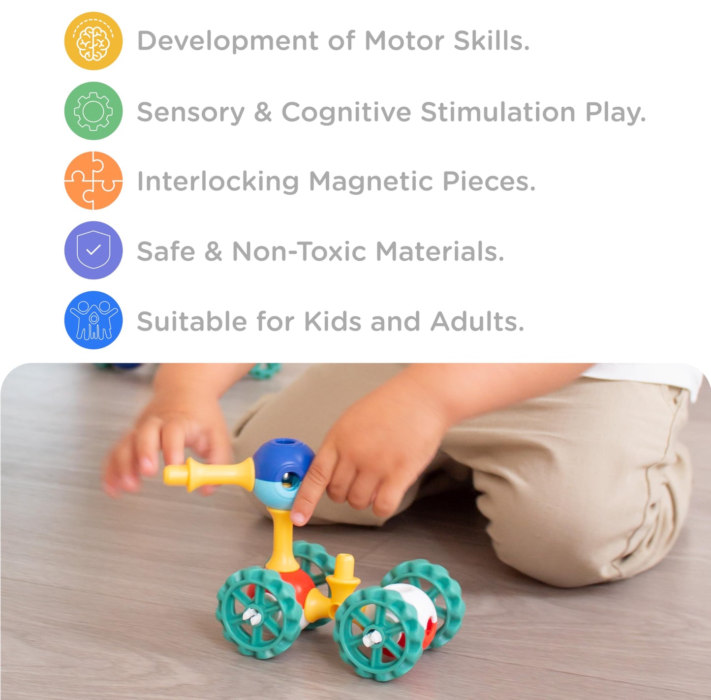 KUB Planet - Magnetic Building Set for Kids, STEM Educational Toys for 3+ Year Old Boys and Girls, Space Planet Blocks