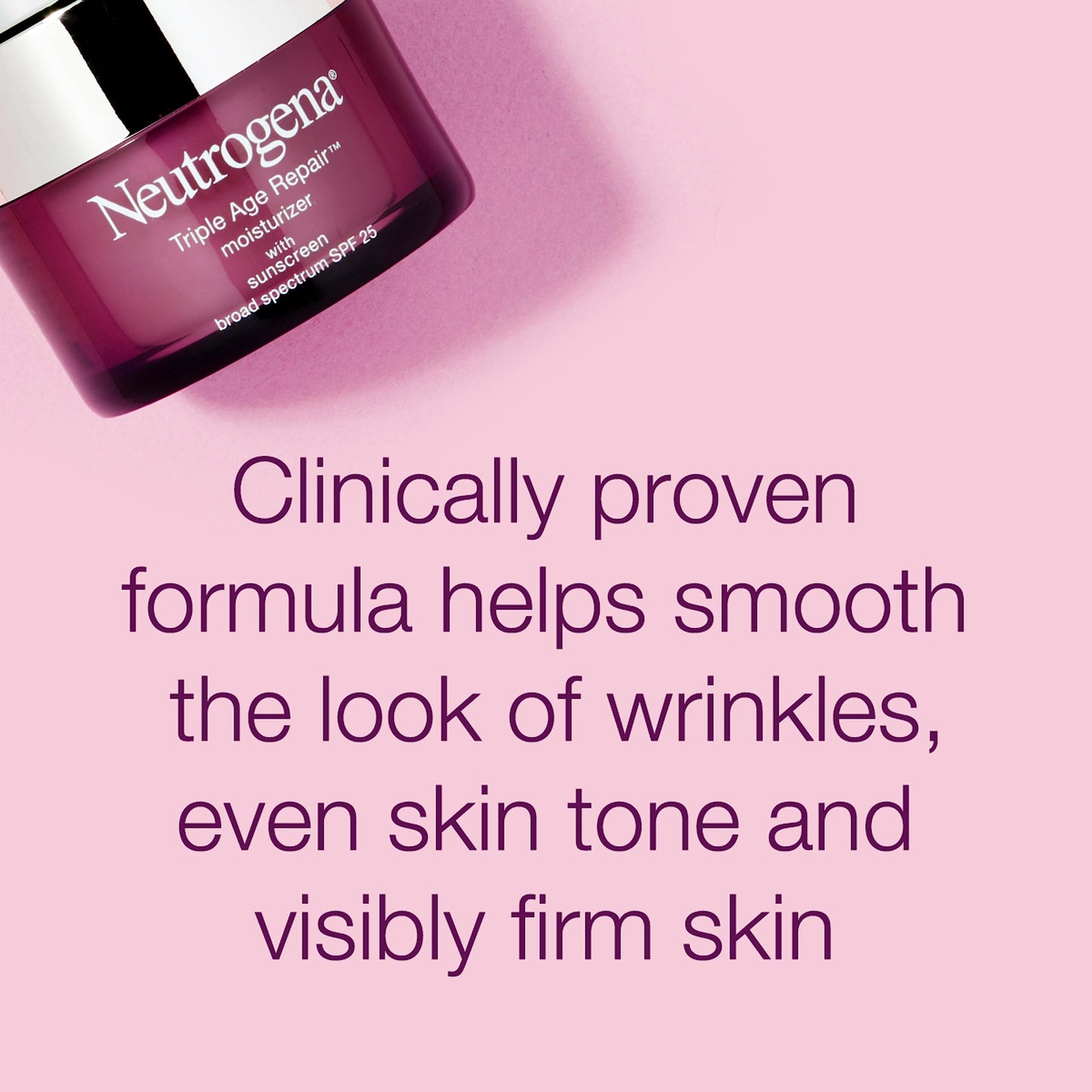 Neutrogena Triple Age Repair Face Moisturizer with Hexinol & Vitamin C, SPF 25 Anti-Wrinkle Cream, Firms Skin, 1.7 oz