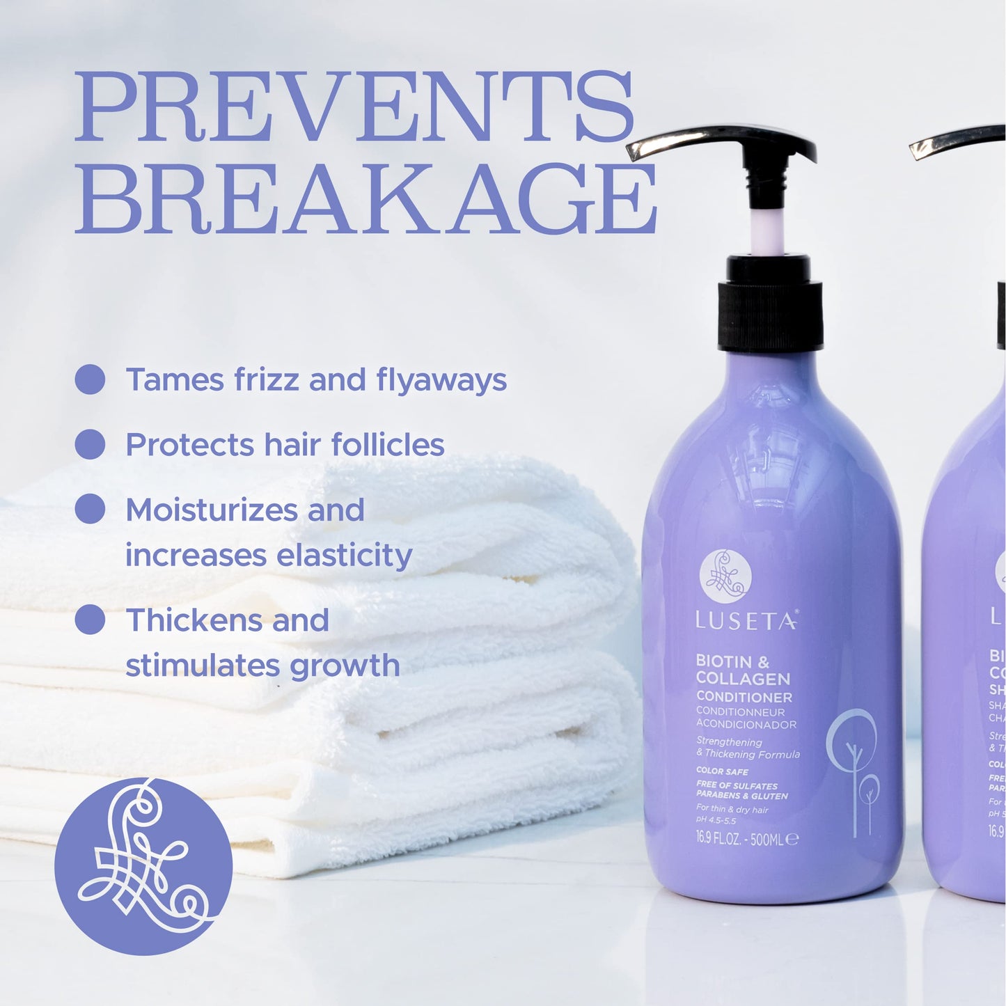 Luseta Biotin & Collagen Hair Growth Shampoo 16.9oz – Thickening & Hair Loss Treatment for Men & Women, with Vitamin B7 & Argan Oil, Sulfate-Free