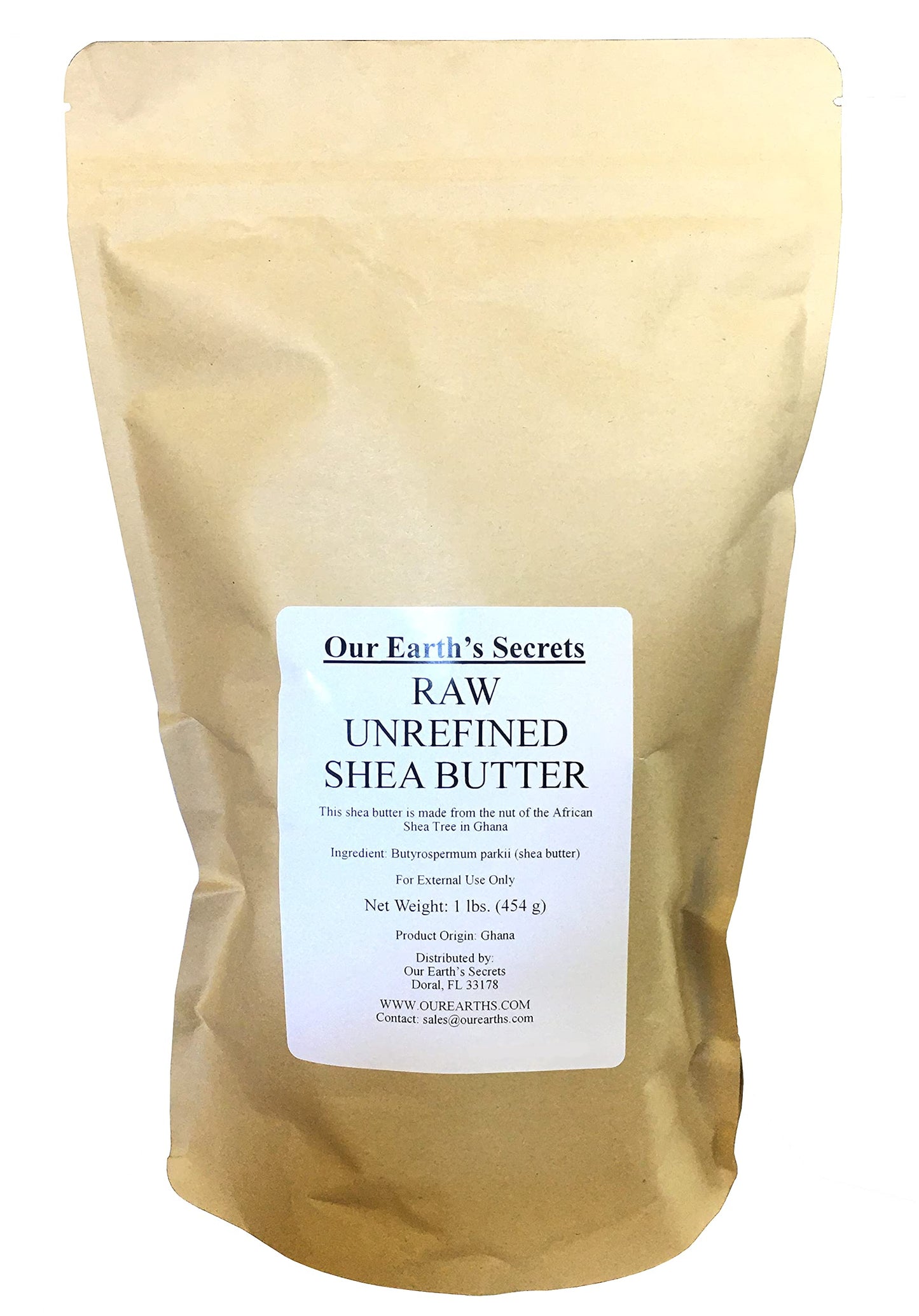 Our Earth's Secrets Ivory Raw Unrefined Shea Butter Top Grade, 1 Pound