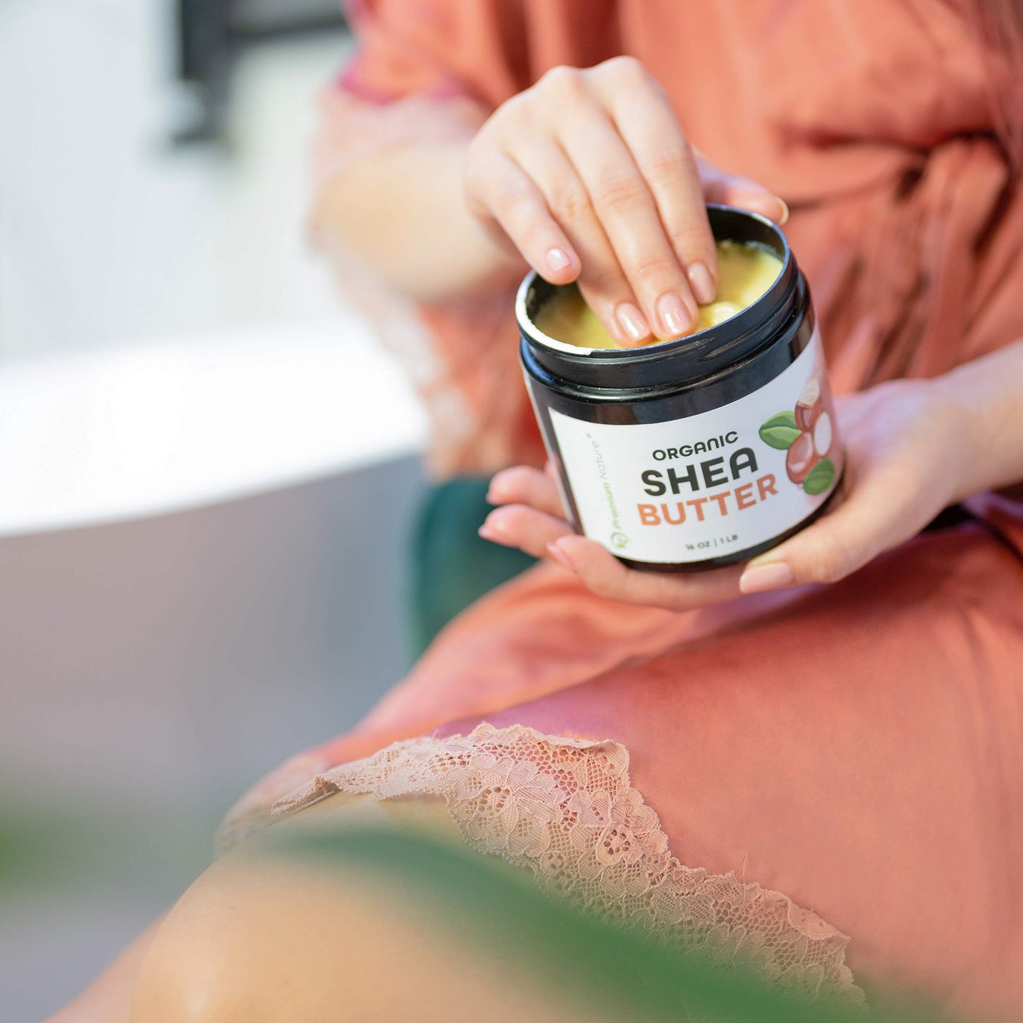 Pure Organic Shea Butter 16oz – Raw, Unrefined, Virgin for Skin, Body, Scar & Stretch Mark Care, African Manteca de Karité