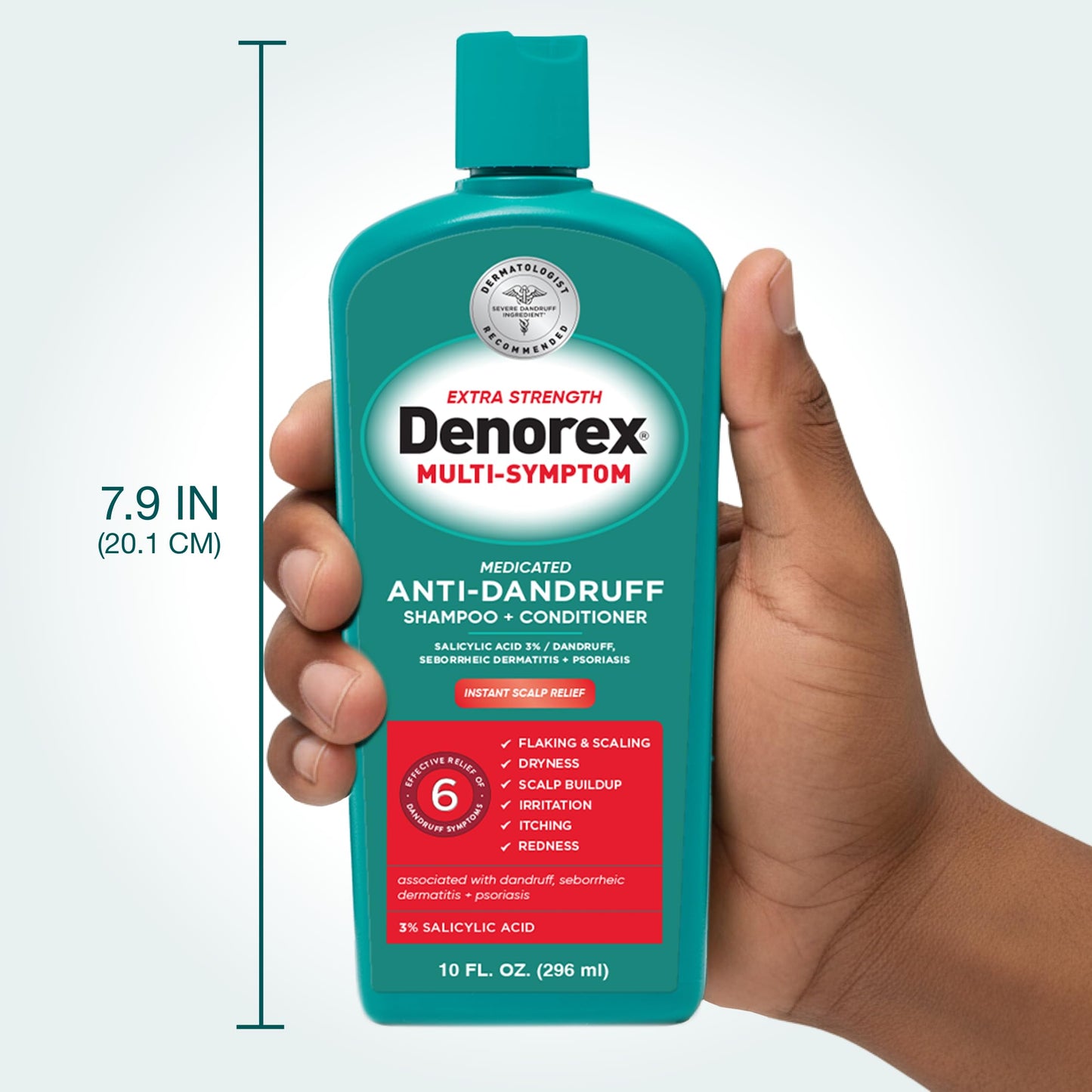 Denorex Extra Strength Anti-Dandruff Shampoo & Conditioner, 3% Salicylic Acid Treatment for Dandruff, Psoriasis & Seborrheic Dermatitis, 10 oz