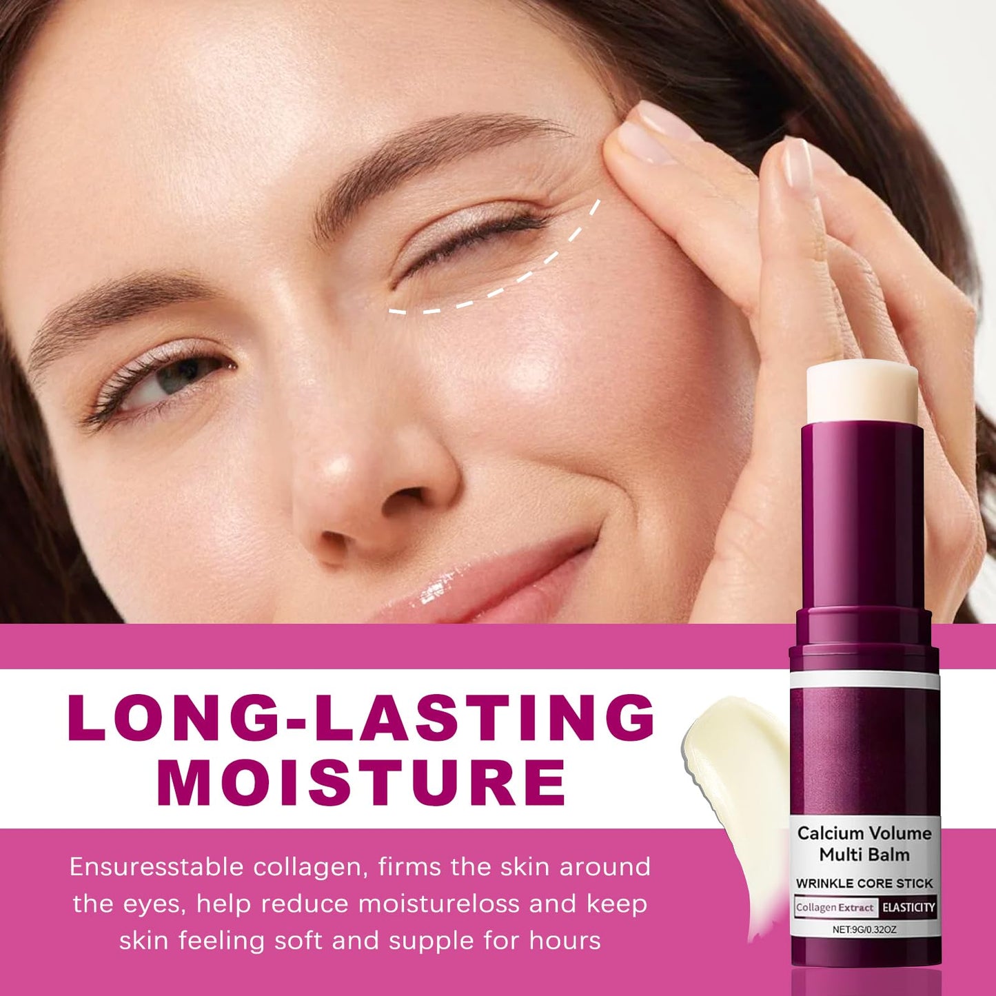 2PCS Korean Calcium Collagen Multi Balm Stick – Hydrating, Anti-Aging, Wrinkle Care for Face, Eyes & Neck, Firming & Moisturizing