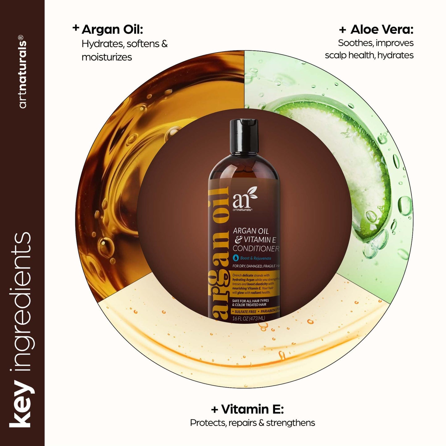 ArtNaturals Argan Hair Growth Conditioner – Sulfate Free Treatment for Thinning Hair, Hair Loss & Regrowth – With Biotin, Argan Oil, Keratin & Caffeine – 16 Fl Oz