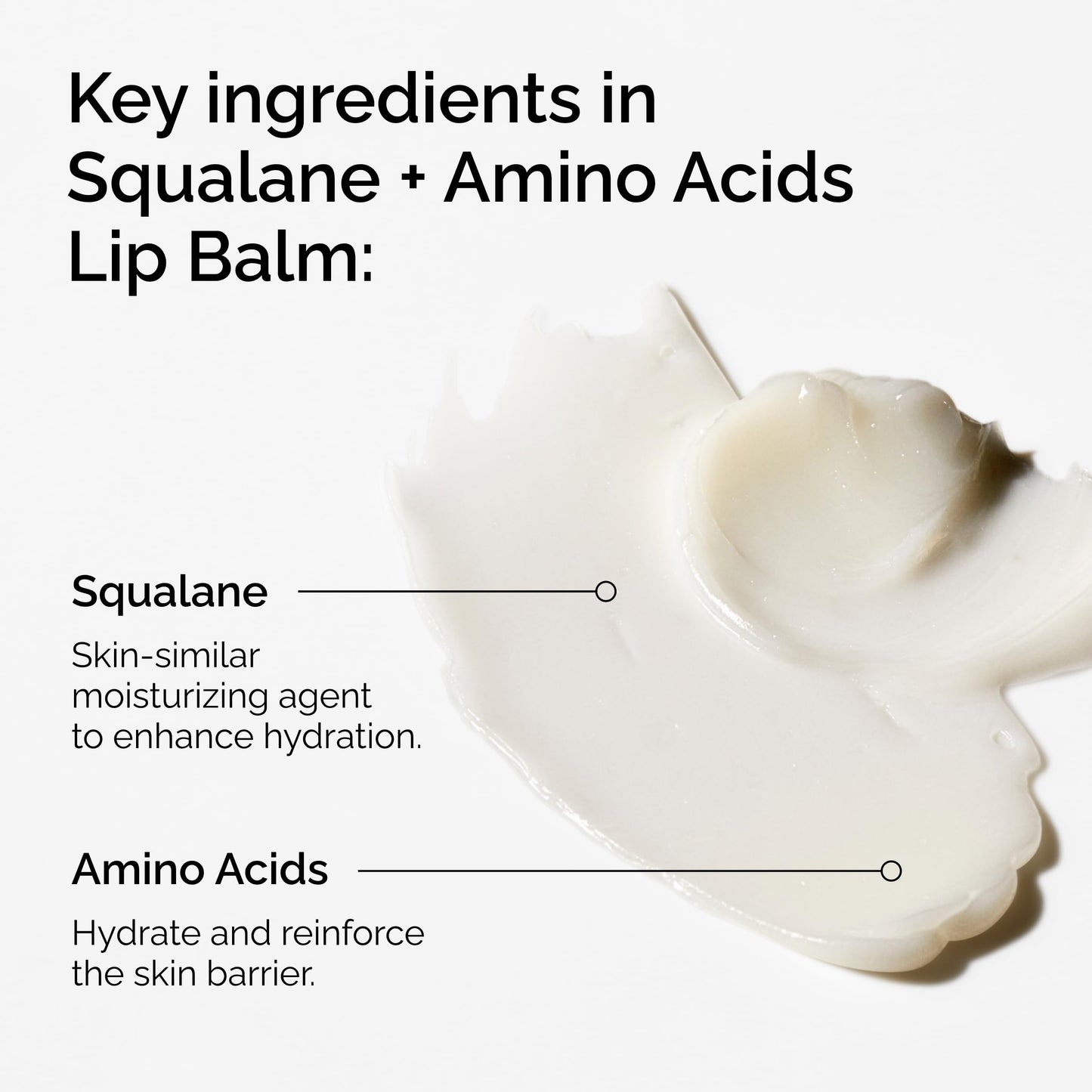 The Ordinary Squalane + Amino Acids Hydrating Lip Balm, for Lips, Elbows, and Cuticles, 0.5 Fl Oz