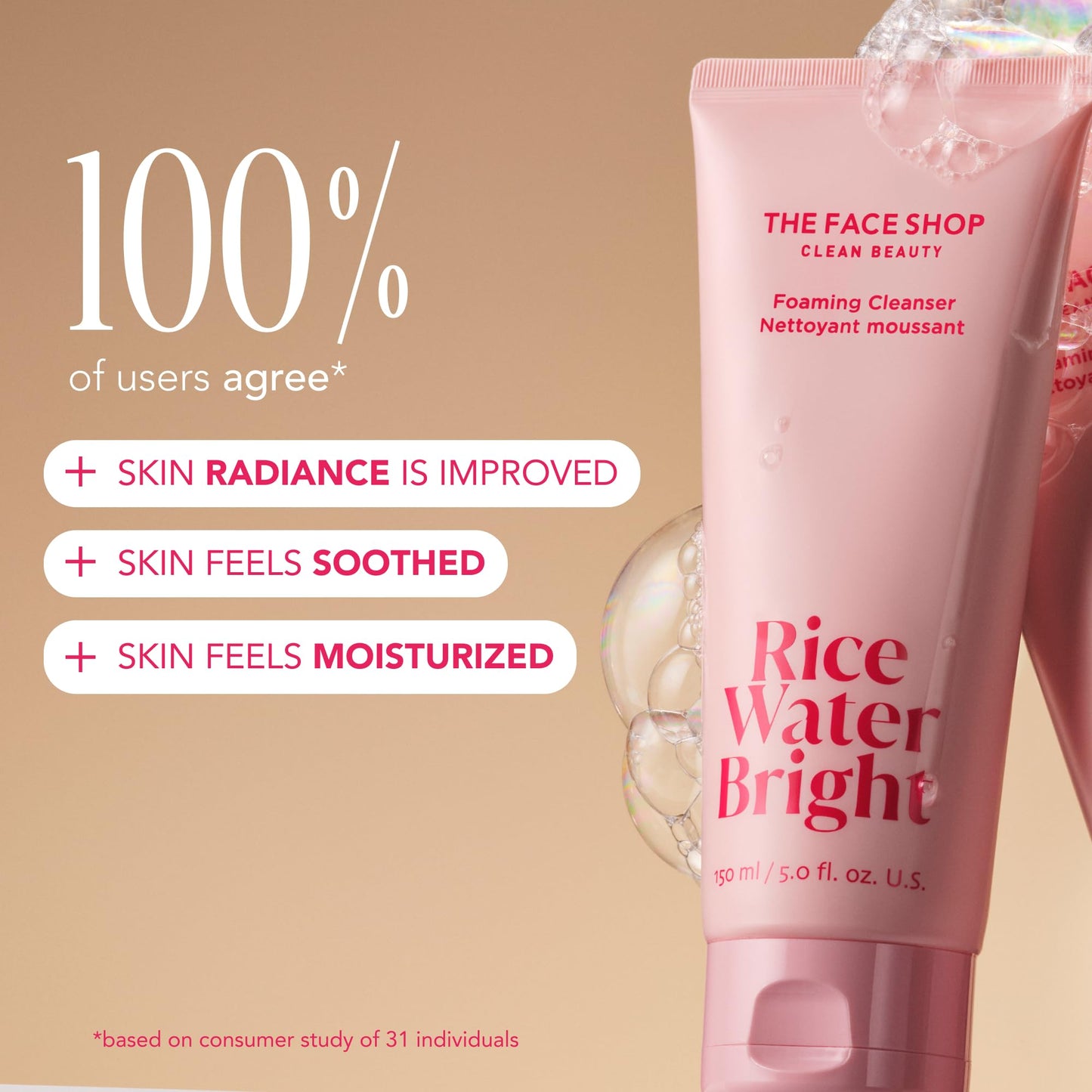 The Face Shop Rice Water Bright Travel Kit – Korean Skincare Gift Set with Vegan Serum, Cream, Eye Cream & Hydrating Face Wash