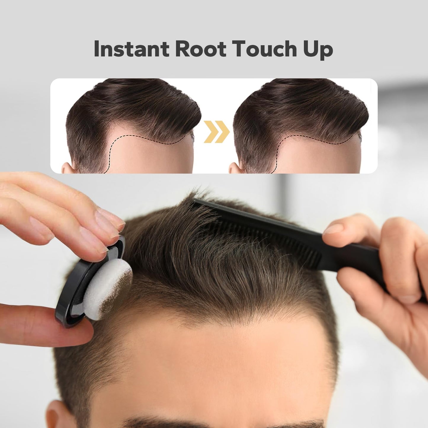 StyleShark Hairline Powder - Stain-Proof Root Touch-Up for Thinning Hair, Sweatproof Color for Women and Men (Dark Brown)