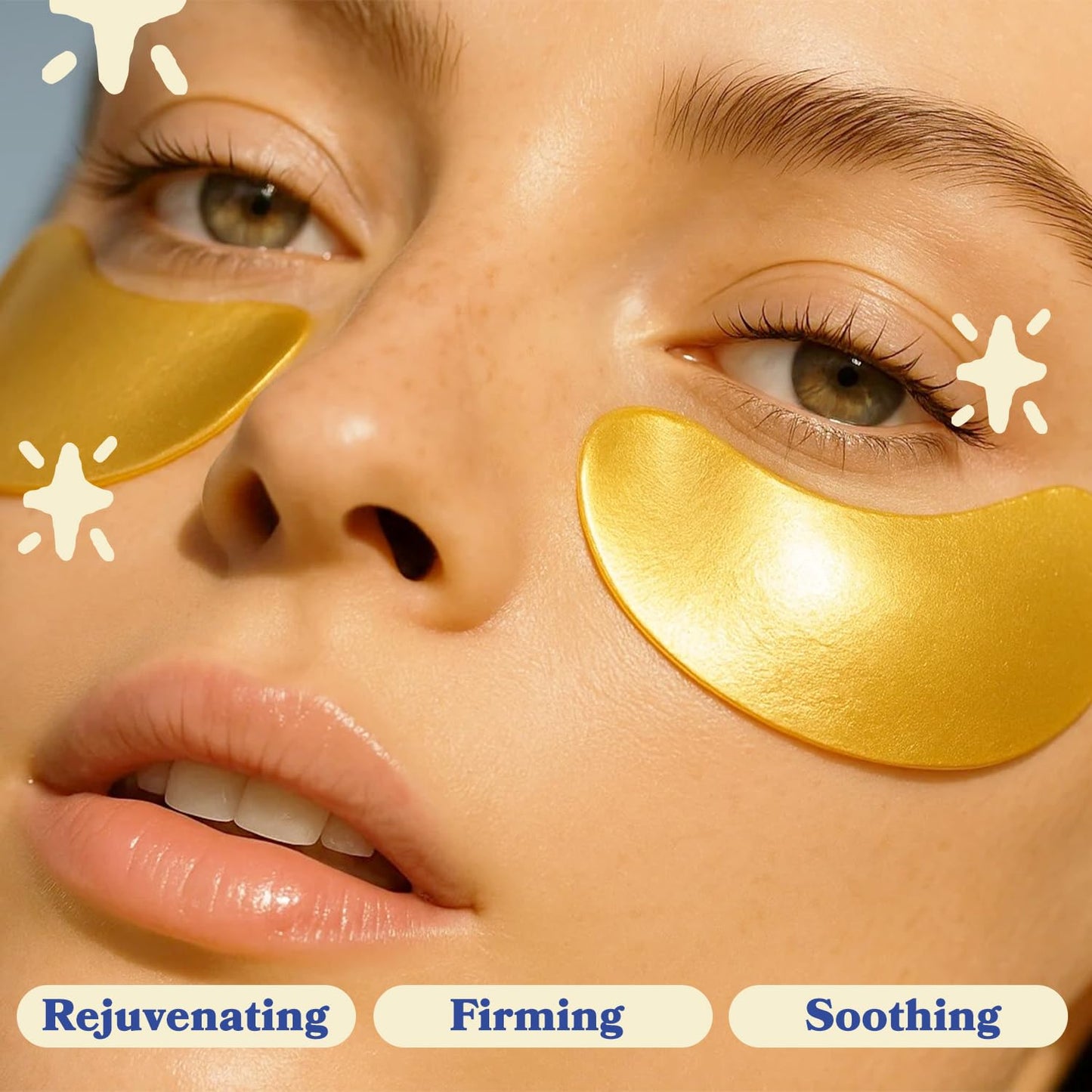 LE GUSHE Gold Under Eye Patches 20 Pairs – Hydrating Collagen & Snail Mucin Masks for Dark Circles, Puffy Eyes, Women & Men