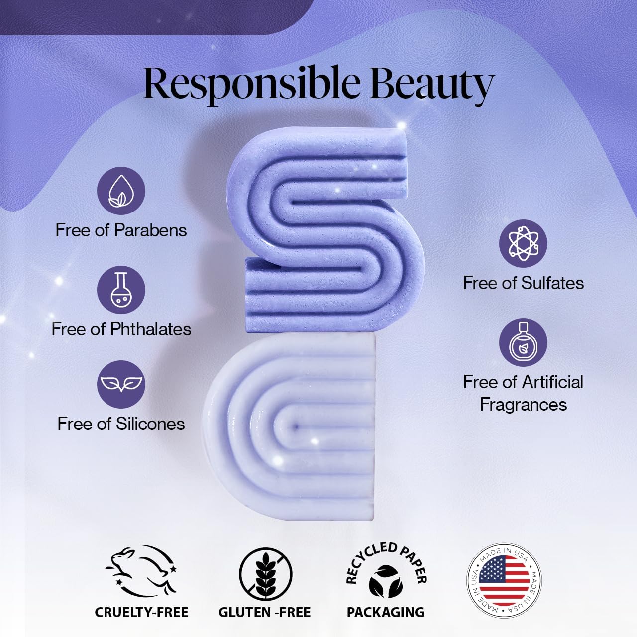 Kitsch Purple Shampoo & Conditioner Bar Set for Blonde & Color-Treated Hair – Biotin Strengthening, Anti-Brass, Vegan & Sulfate Free, Made in USA