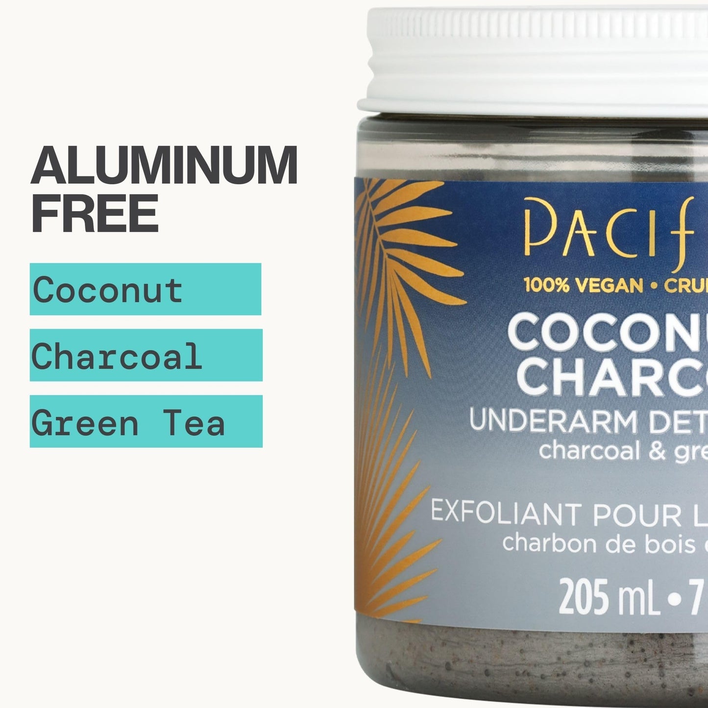Pacifica Armpit Detox Scrub – Coconut & Charcoal Exfoliating Underarm Body Care, Aluminum-Free, Vegan & Sensitive Skin Safe, 7 fl oz