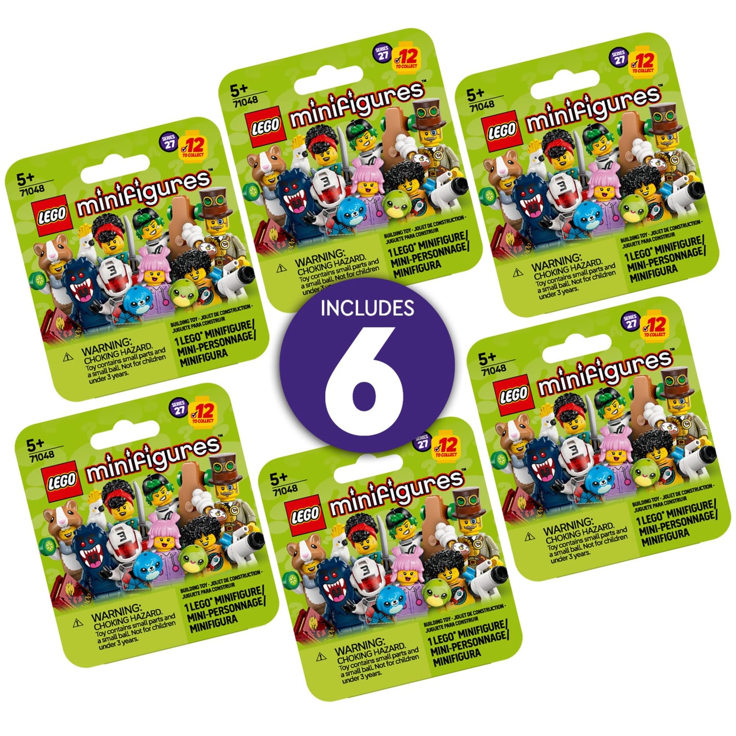 LEGO Minifigures Series 27 6-Pack – Collectible Mystery Figures for Kids 5+, 12 Possible Characters, Birthday & Gift Idea, 66795