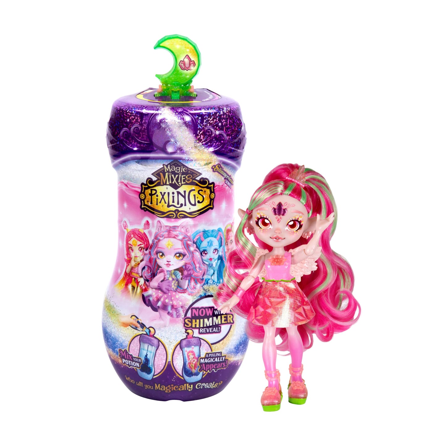 Magic Mixies Shimmerverse Potion Kit – Reveal Faye The Fairy Pixling Doll, 6.5" Shimmerverse Fashion Pixling Inside Bottle