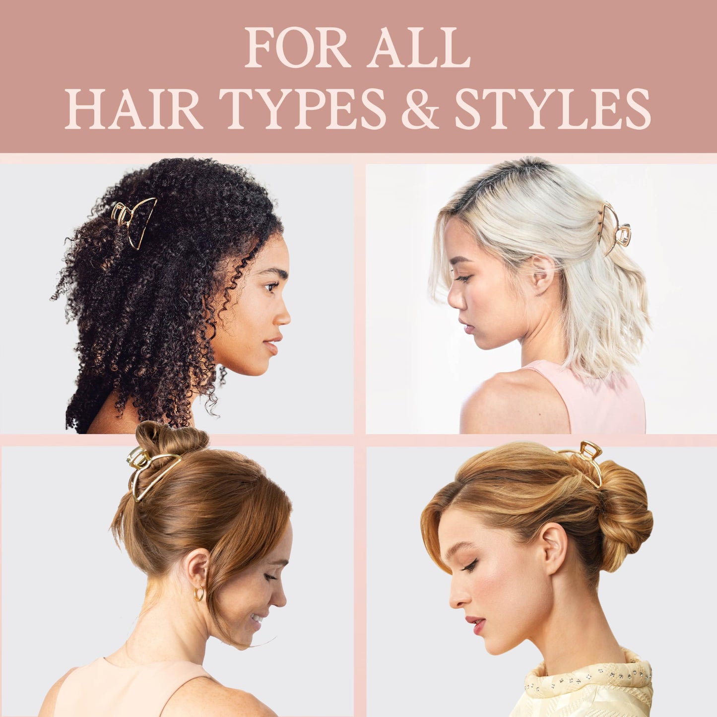 Kitsch Metal Hair Clips for Women - Durable & Elegant Metal Claw Clips, Perfect for Everyday Use & Special Occasions | Ideal Gifts for Women - Gold, 1 Pc