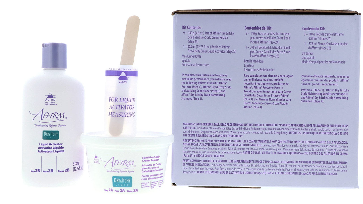 Avlon Affirm Dry and Itchy Scalp Sensitive Scalp Formula Relaxer, 12 Piece Set