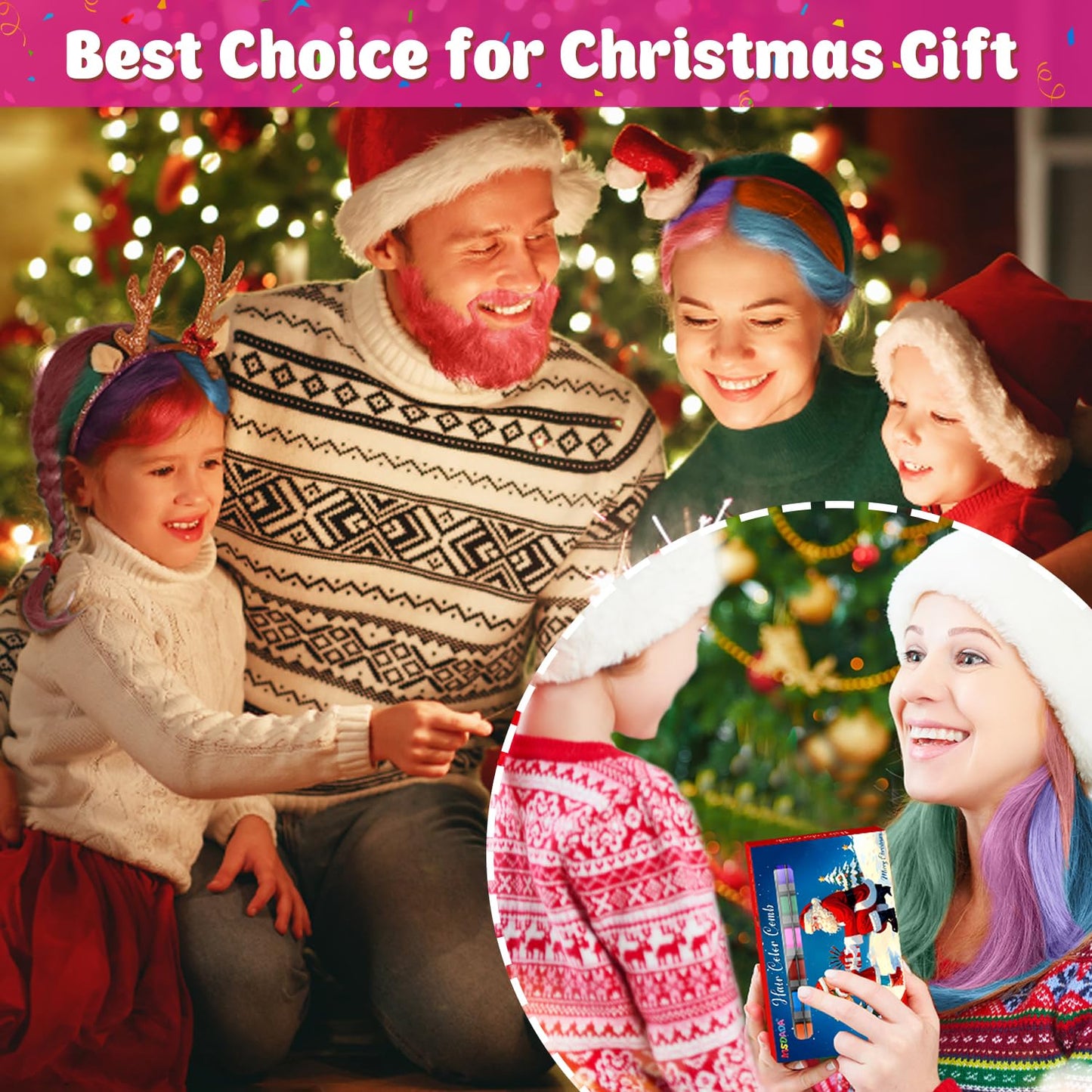 New Hair Chalk Comb for Kids – Washable Temporary Hair Color Dye for Girls Ages 4–12 | Fun DIY Cosplay, Party, Birthday & Holiday Gift