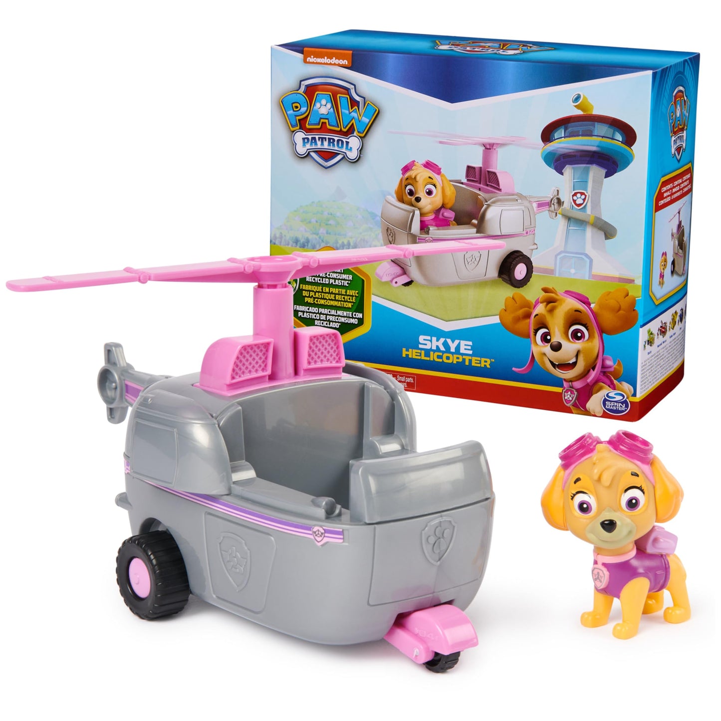 Paw Patrol, Skye’s Helicopter, Toy Vehicle with Collectible Action Figure, Sustainably Minded Kids Toys for Boys & Girls Ages 3 and Up
