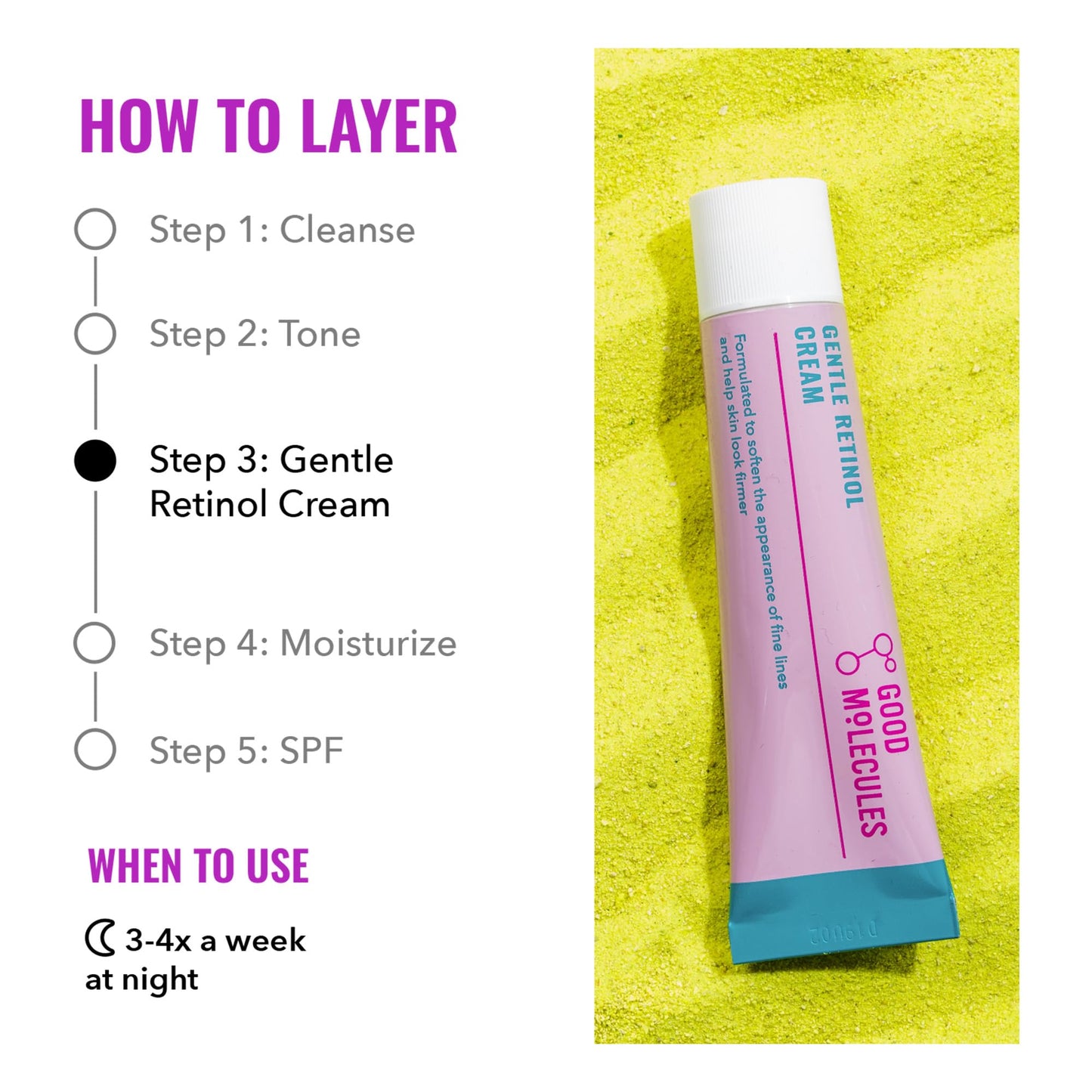 Good Molecules Gentle Retinol Cream – Night Face Cream with Bakuchiol to Reduce Fine Lines, Wrinkles & Tighten Skin, Anti-Aging