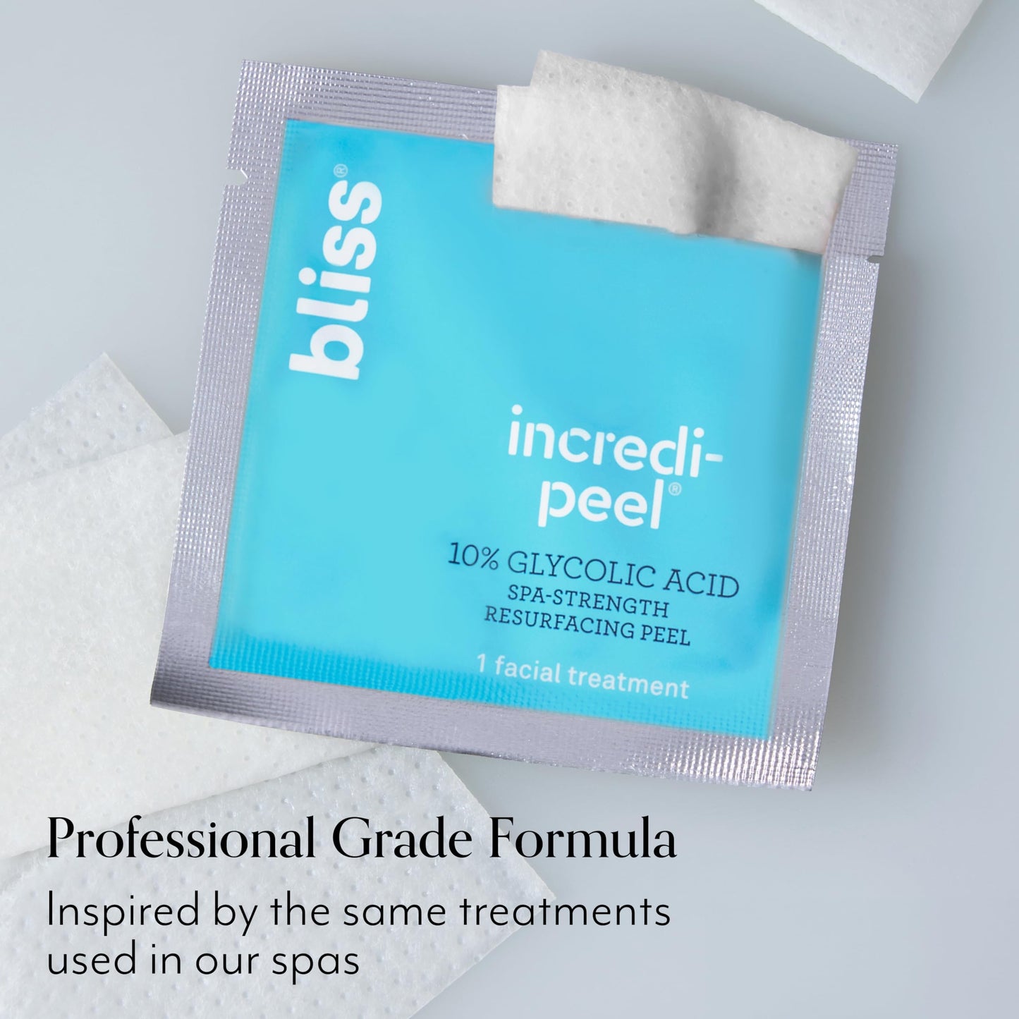Bliss That’s Incredi-Peel Glycolic Resurfacing Pads – Exfoliating & Brightening Face Pads for Fine Lines & Discoloration – 15 Ct, Vegan & Cruelty-Free