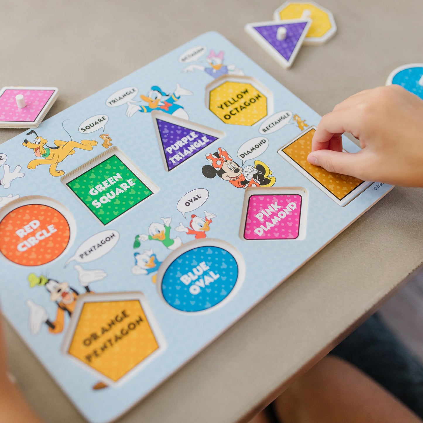 Melissa & Doug Disney Wooden Peg Puzzles Set: Letters, Numbers, and Shapes and Colors