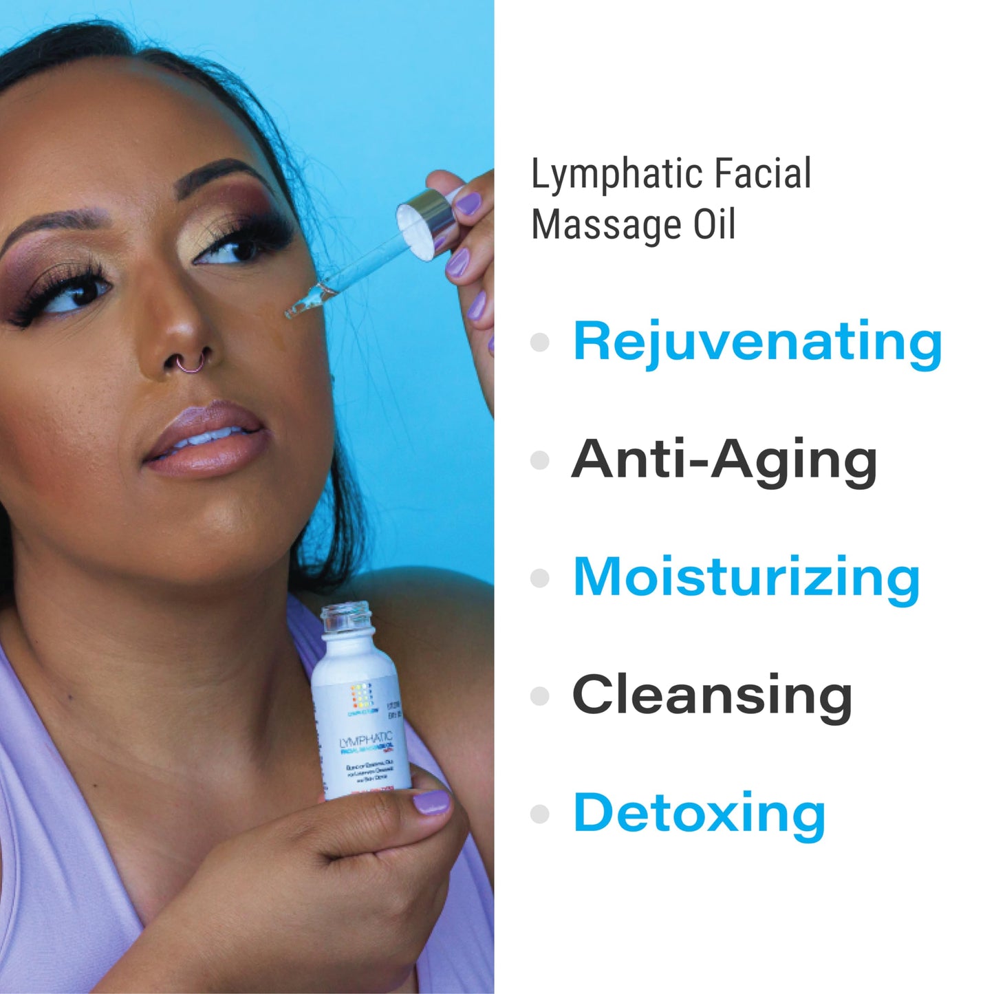 Facial Lymphatic Drainage Oil for Gua Sha & Face Rollers – Jojoba & Coconut Oil for Face & Neck Massage, 1 Fl Oz