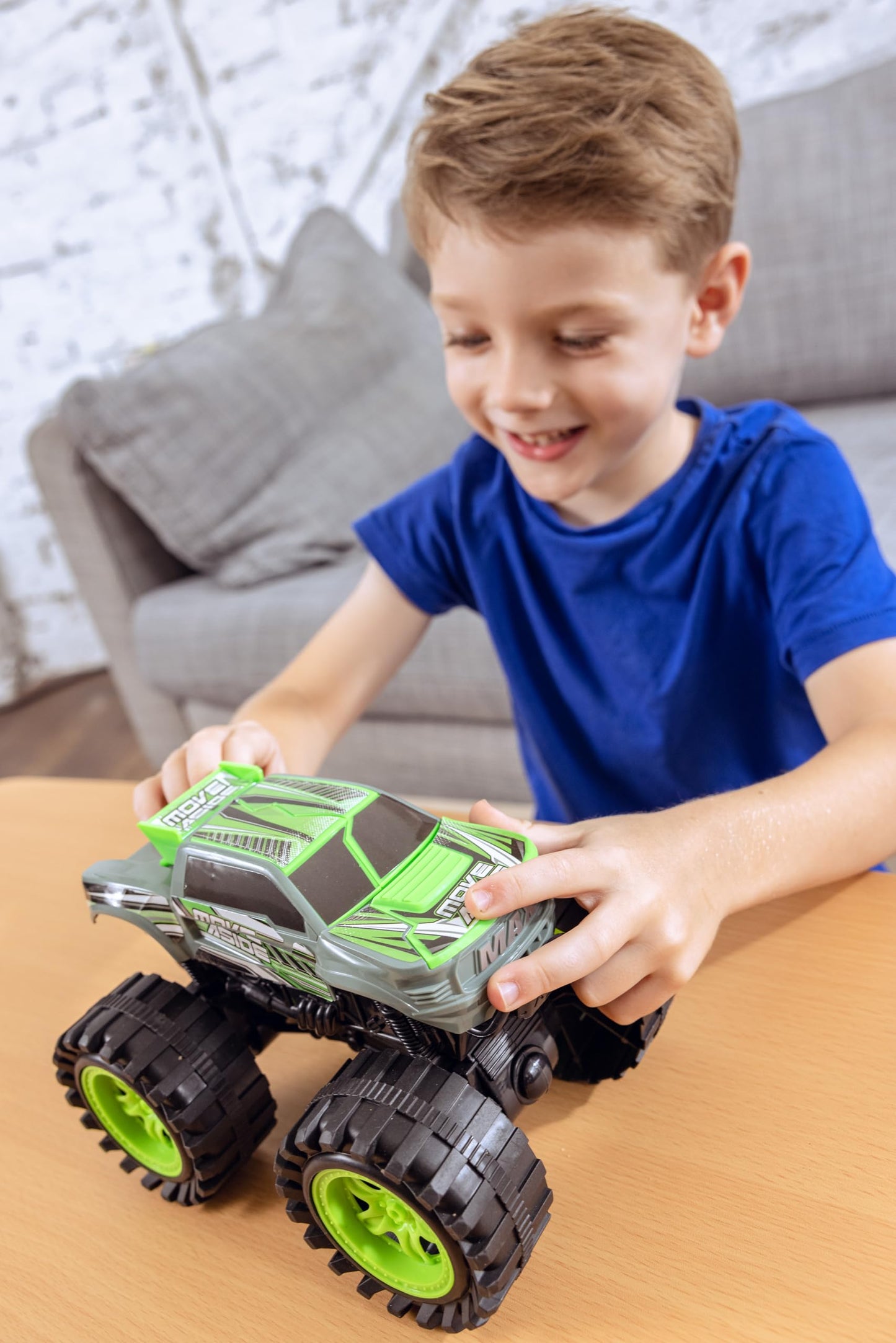 Exploding Monster Truck Toy with Crash Sounds & Lights, 8.7” Smash & Go Truck for Boys Kids 3-7+ | Toddler Gift for 3 Year Olds